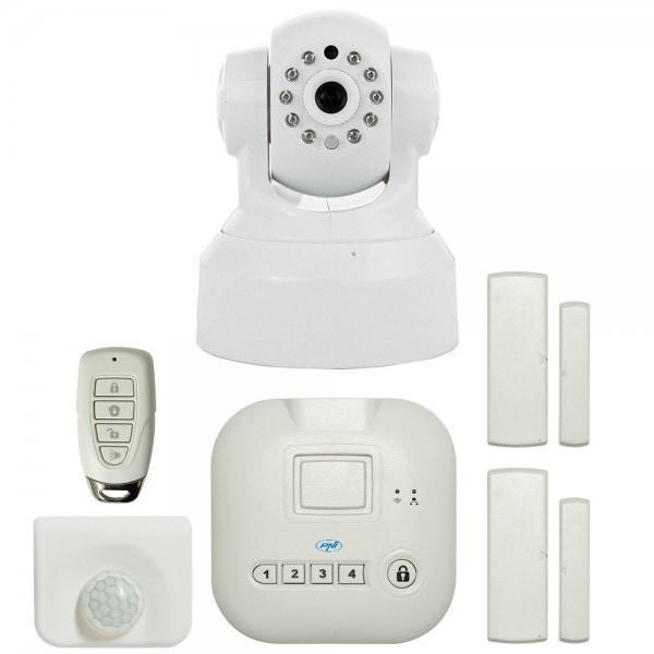 Kit supraveghere smart / inteligent PNI SmartHome SM400 + camera video SM460 sistem de alarma si monitorizare video prin internet, interior
