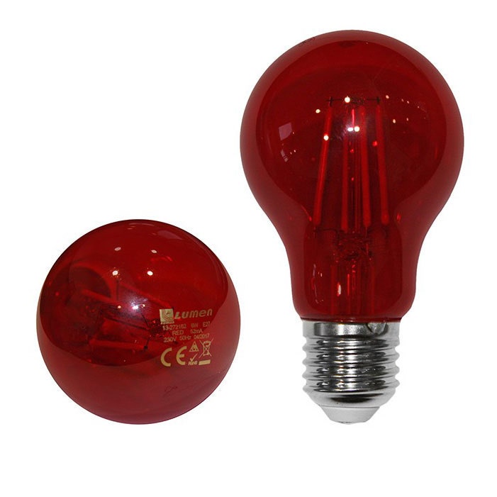 Bec LED COG color Adeleq Lumen 06-728/R clasic E27 6W lumina rosie