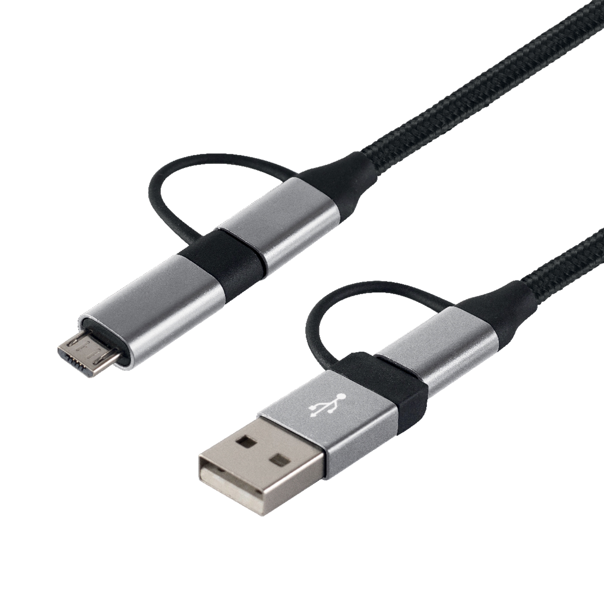 Cablu de incarcare USB Multi 4 in 1, tip C-C, C-micro, C-A, A-micro, 3 A, 1.5 m
