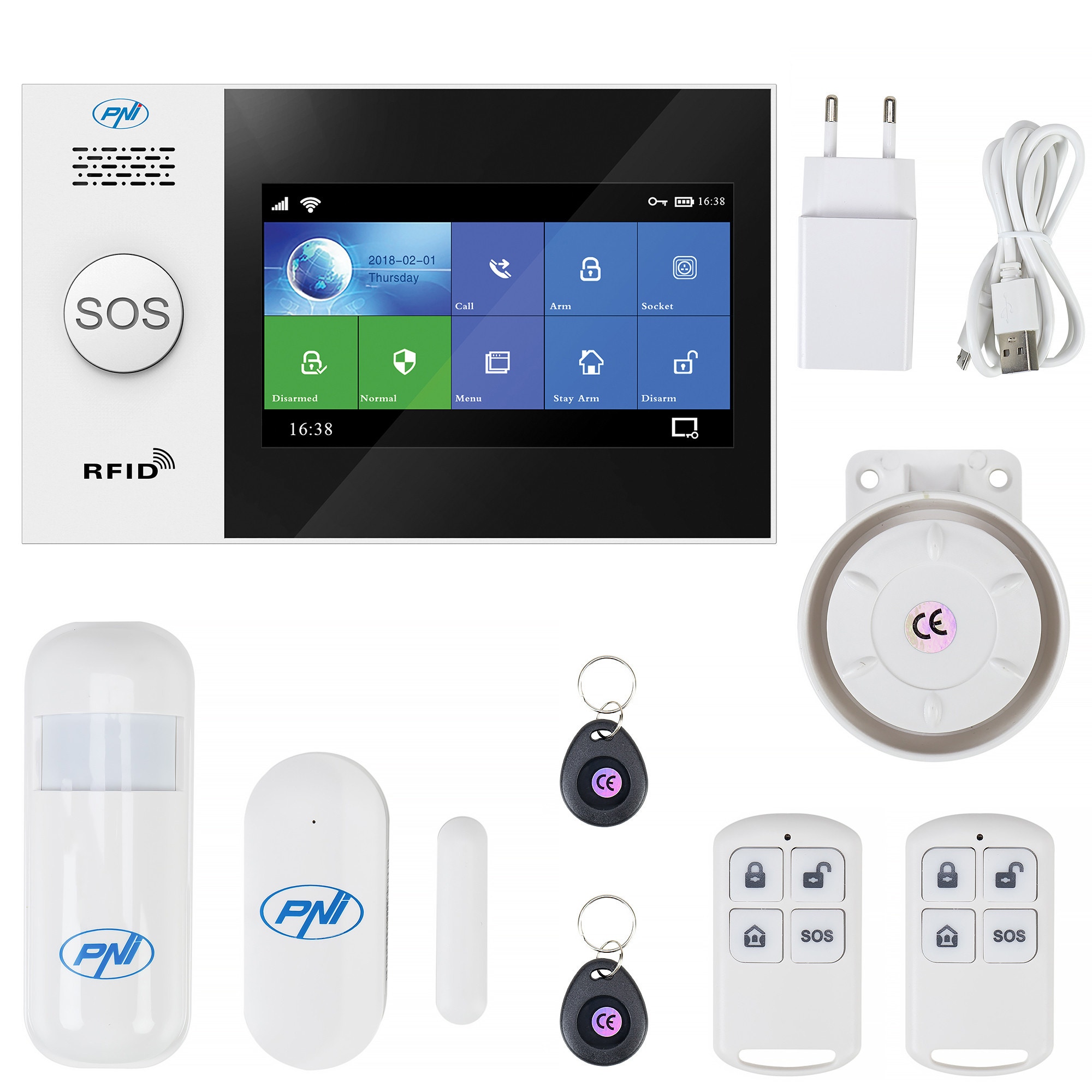 Sistem alarma inteligent SafeHouse PNI-HS650, Wi-Fi, control Tuya Smart