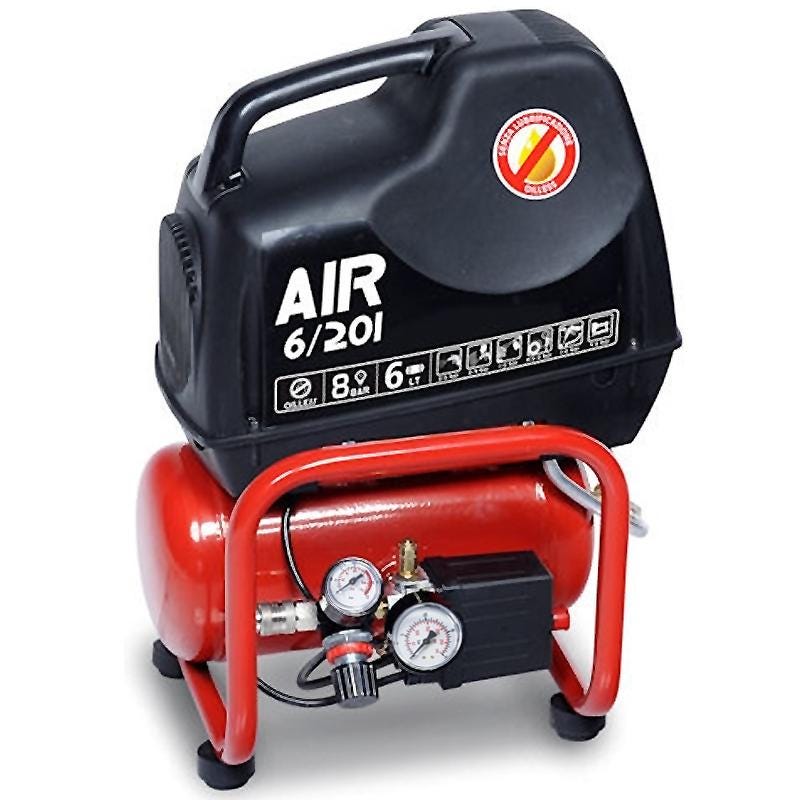 Compresor aer, cu piston, fara ulei, Fiac AIR6/201, 1.1 kW, 1.5 CP, 6 litri