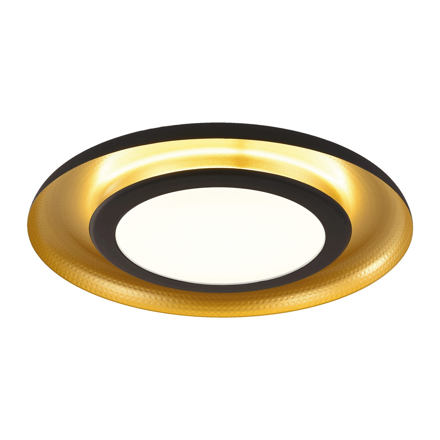 Plafoniera LED Shiitake P374060NO, 56W, 4560lm, lumina calda, negru + auriu
