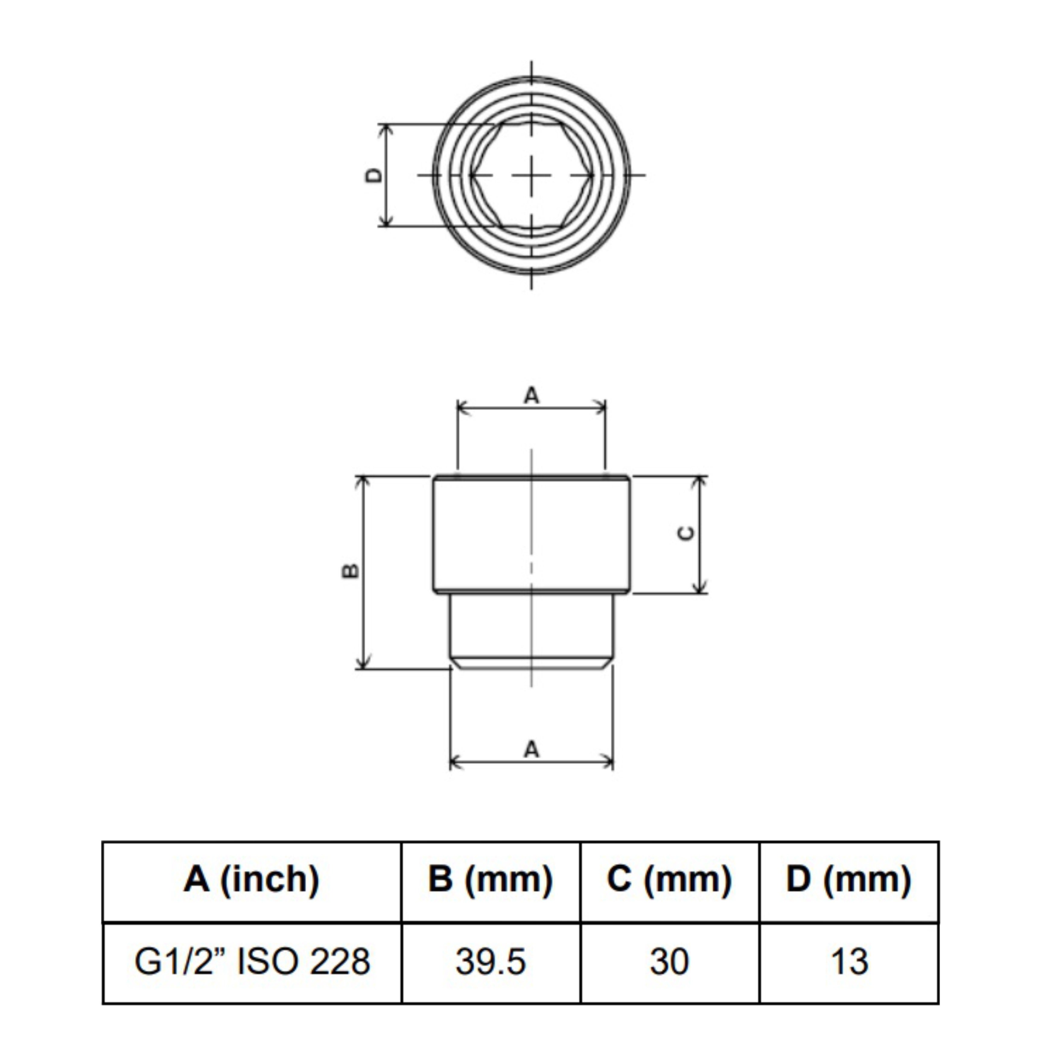 Prelungitor alama, 1/2"x 30 mm, A197