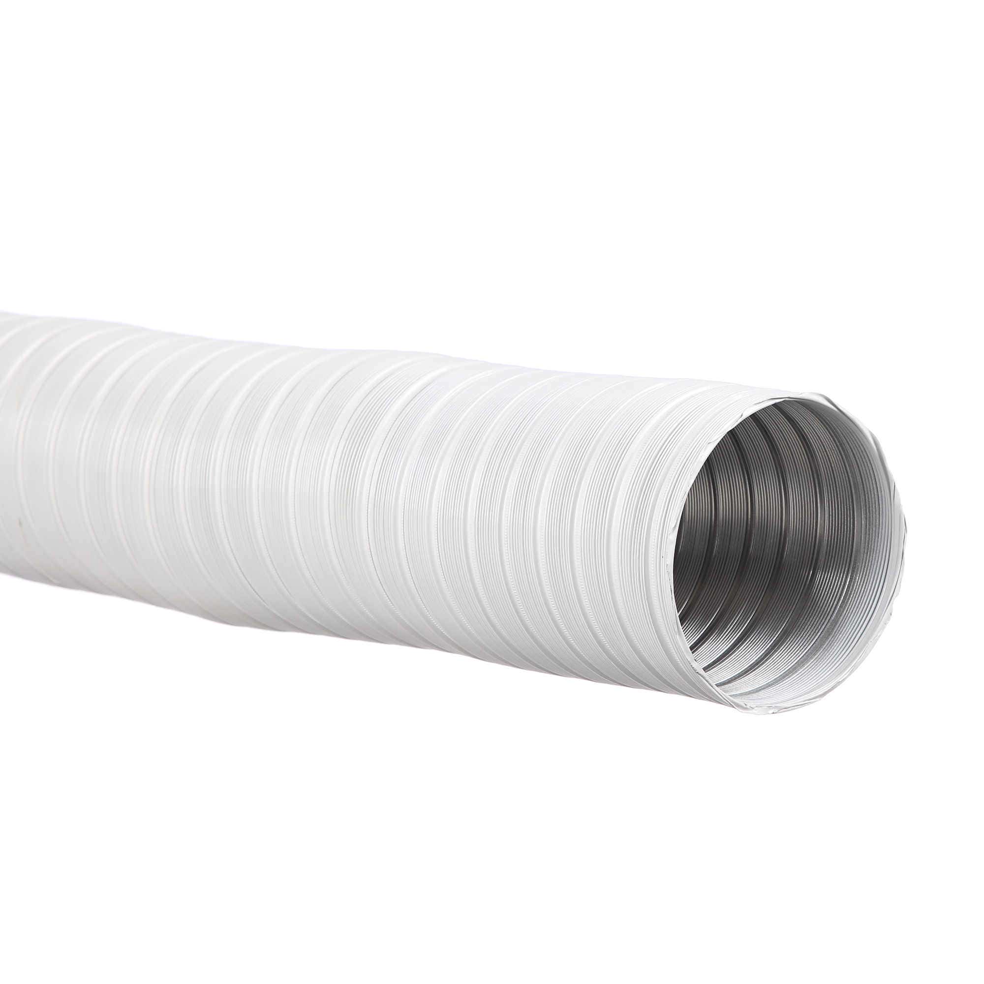 Tub flexibil pentru sisteme de incalzire si ventilare, aluminiu, alb 9010, D 110 mm