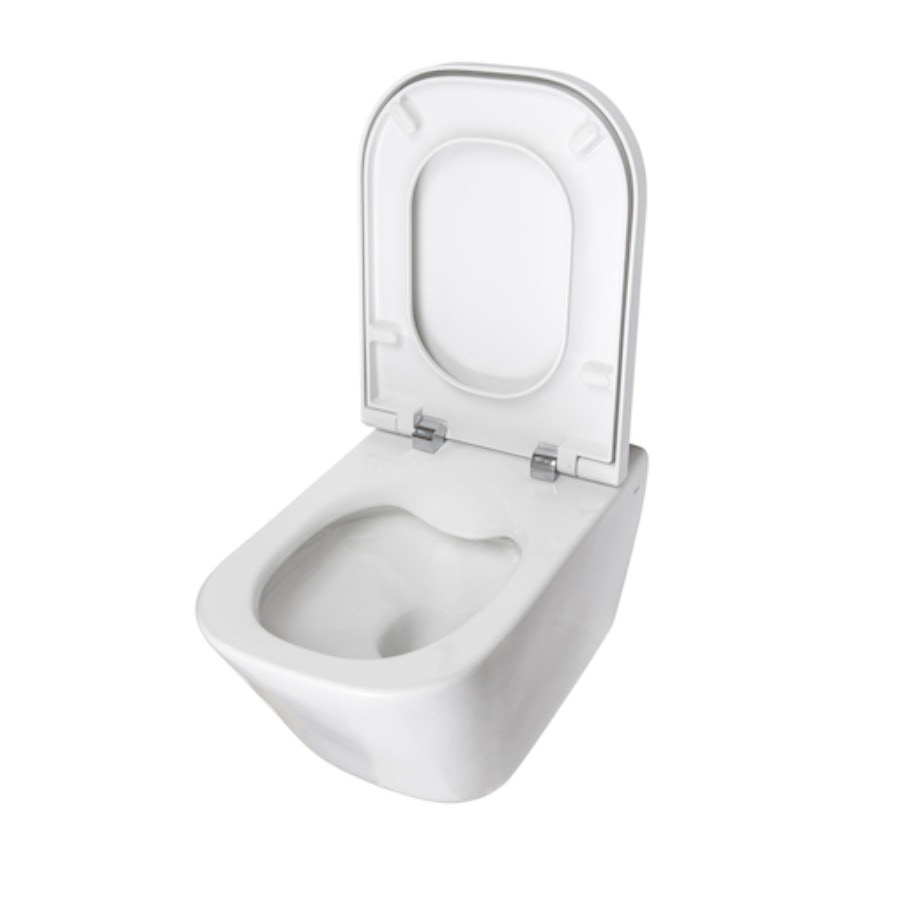 Vas WC suspendat Roca Gap A34647L000, rimless, alb, evacuare orizontala