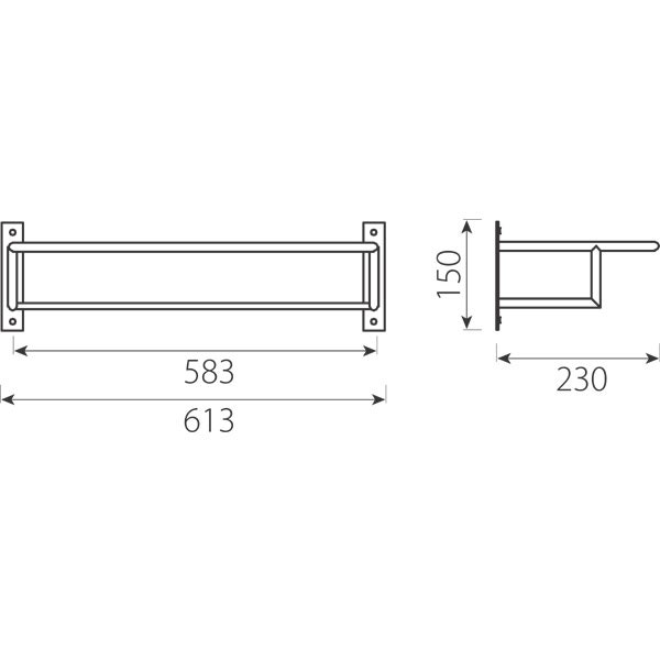 Suport prosop baie Grace AC23, tip etajera, 61.3 x 23 x 15 cm