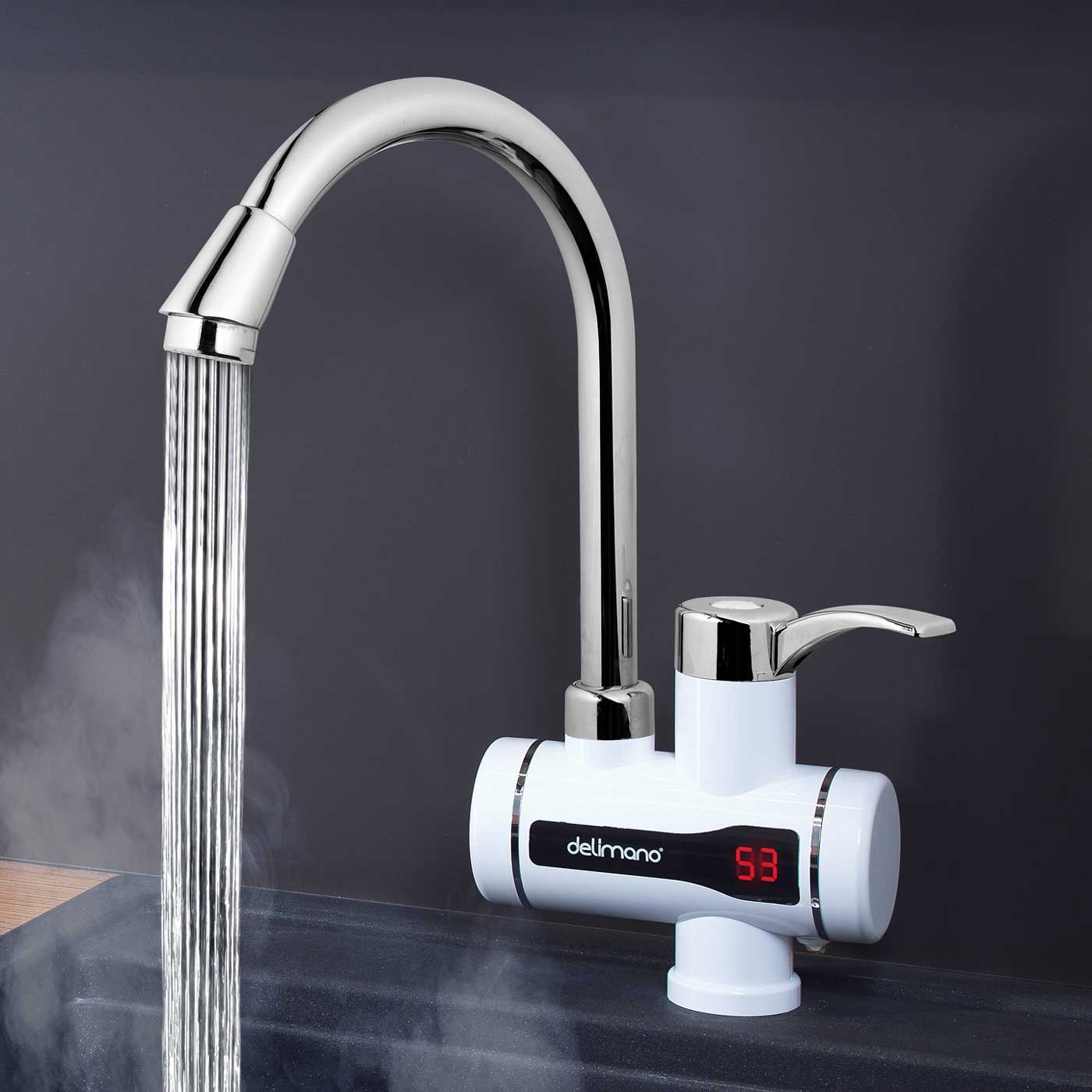 Instant apa calda, electric, tip robinet, Delimano Digital Pro, pentru chiuveta, 3.3 kW, 220 V