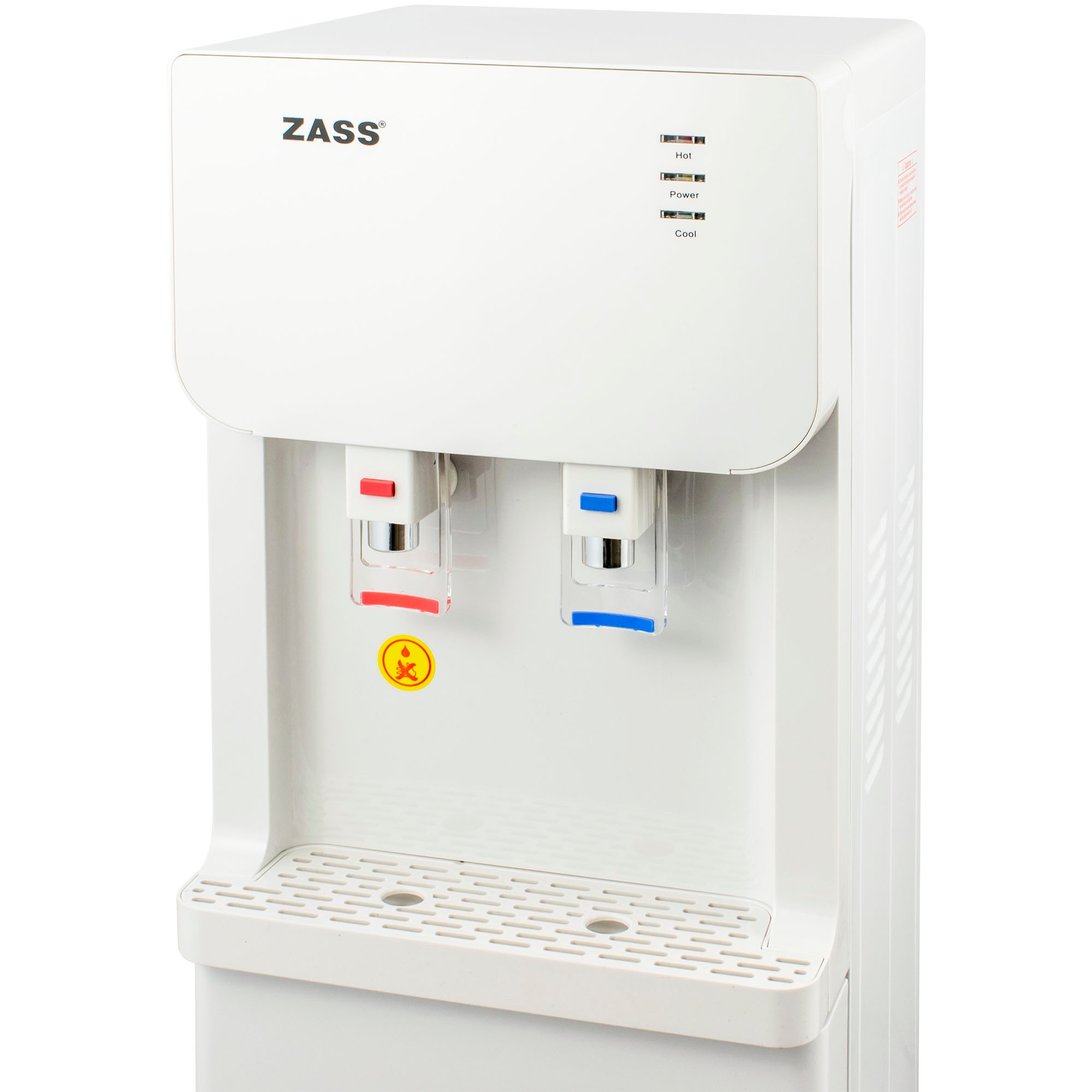 Dozator de apa Zass ZWD 07 WF, cu sistem de filtrare, putere incalzire 500 W, putere racire 60 W, rezervor apa inox, alb