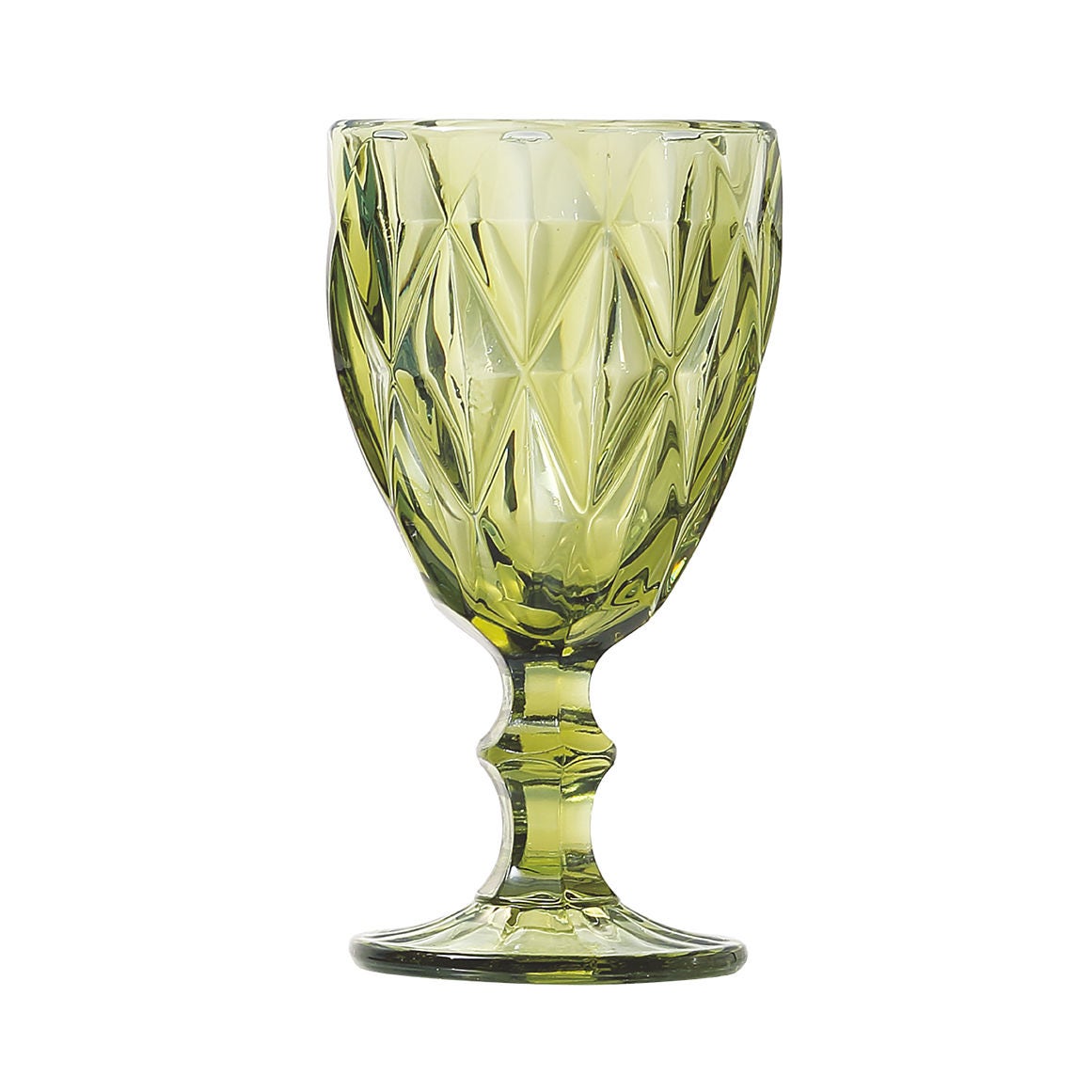 Pahar pentru vin VA2021, din sticla, verde, 250 ml, set 6 bucati