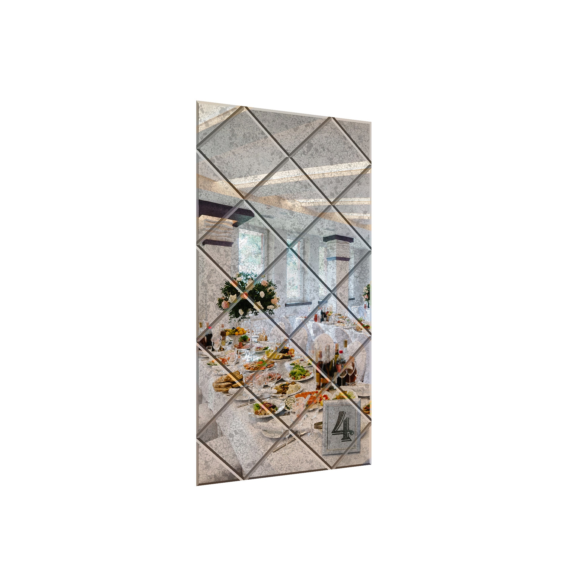 Oglinda decorativa, tip panou, antichizata, 50 x 100 cm