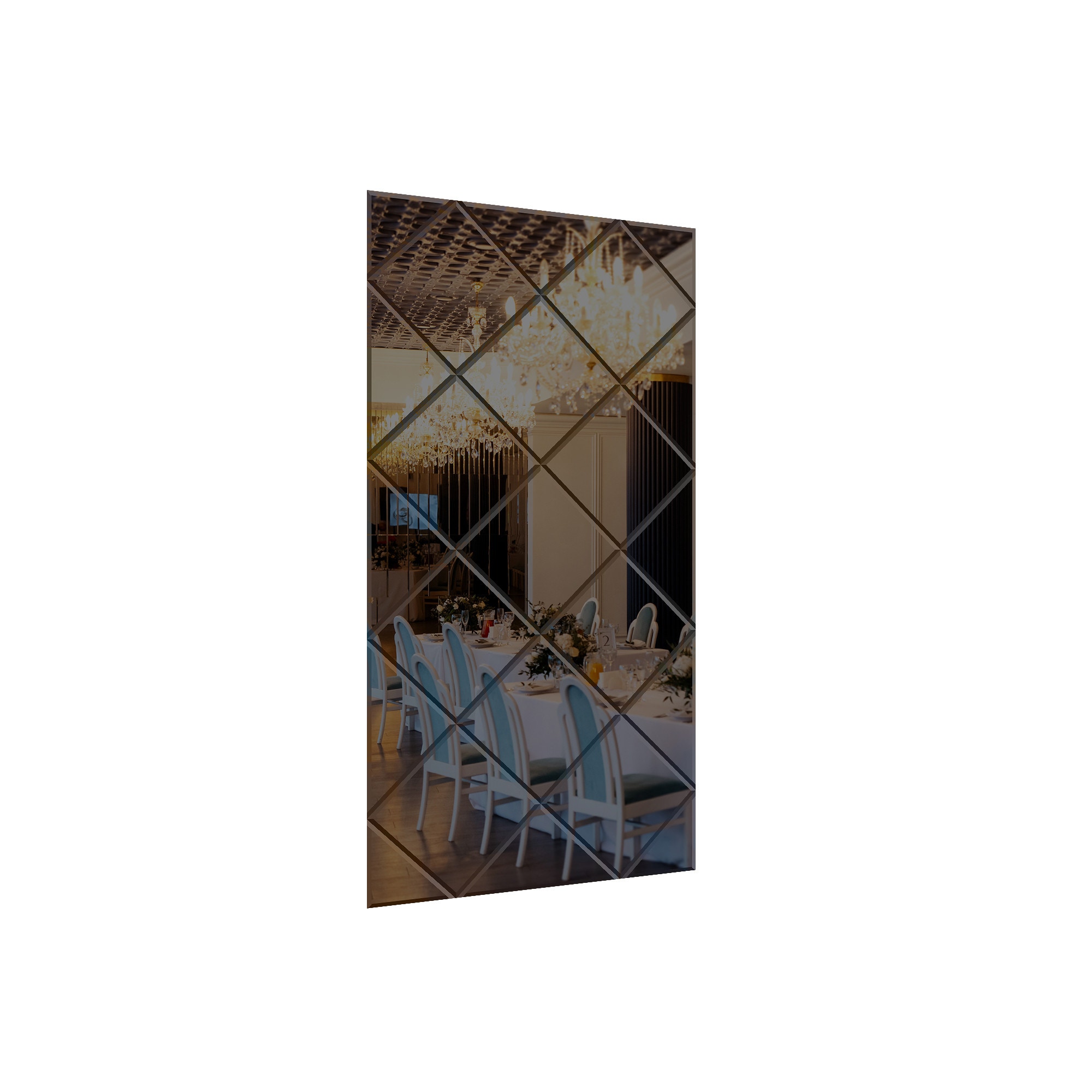 Oglinda decorativa, tip panou, fumurie, 100 x 200 cm