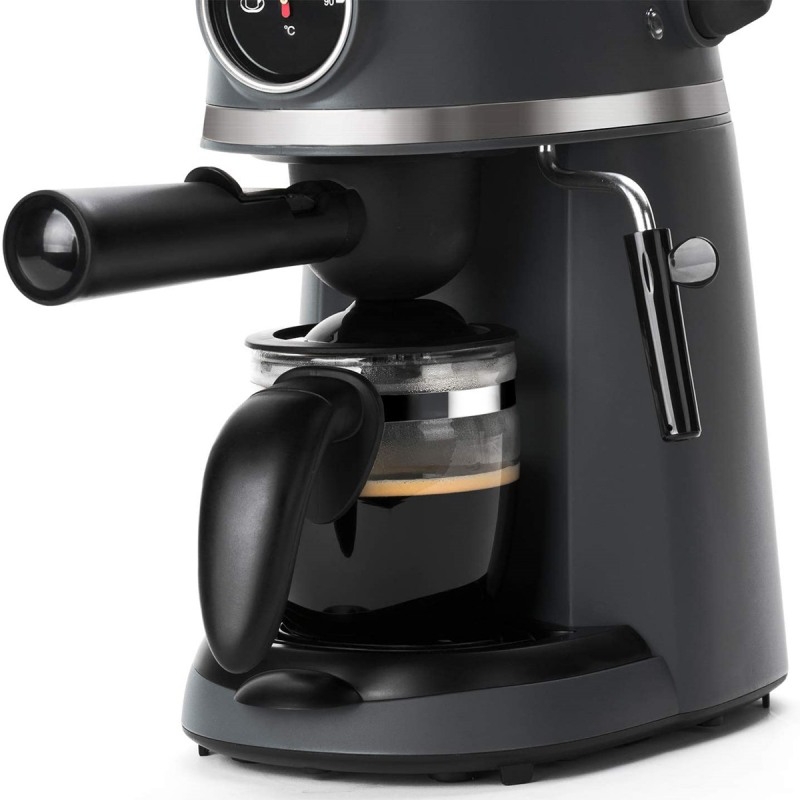 Espressor cafea Black&Decker BXCO800E, cafea macinata, 3.5 bar, 800 W, capacitate 0.24 litri, termometru modern care afiseaza temperatura cafelei, negru