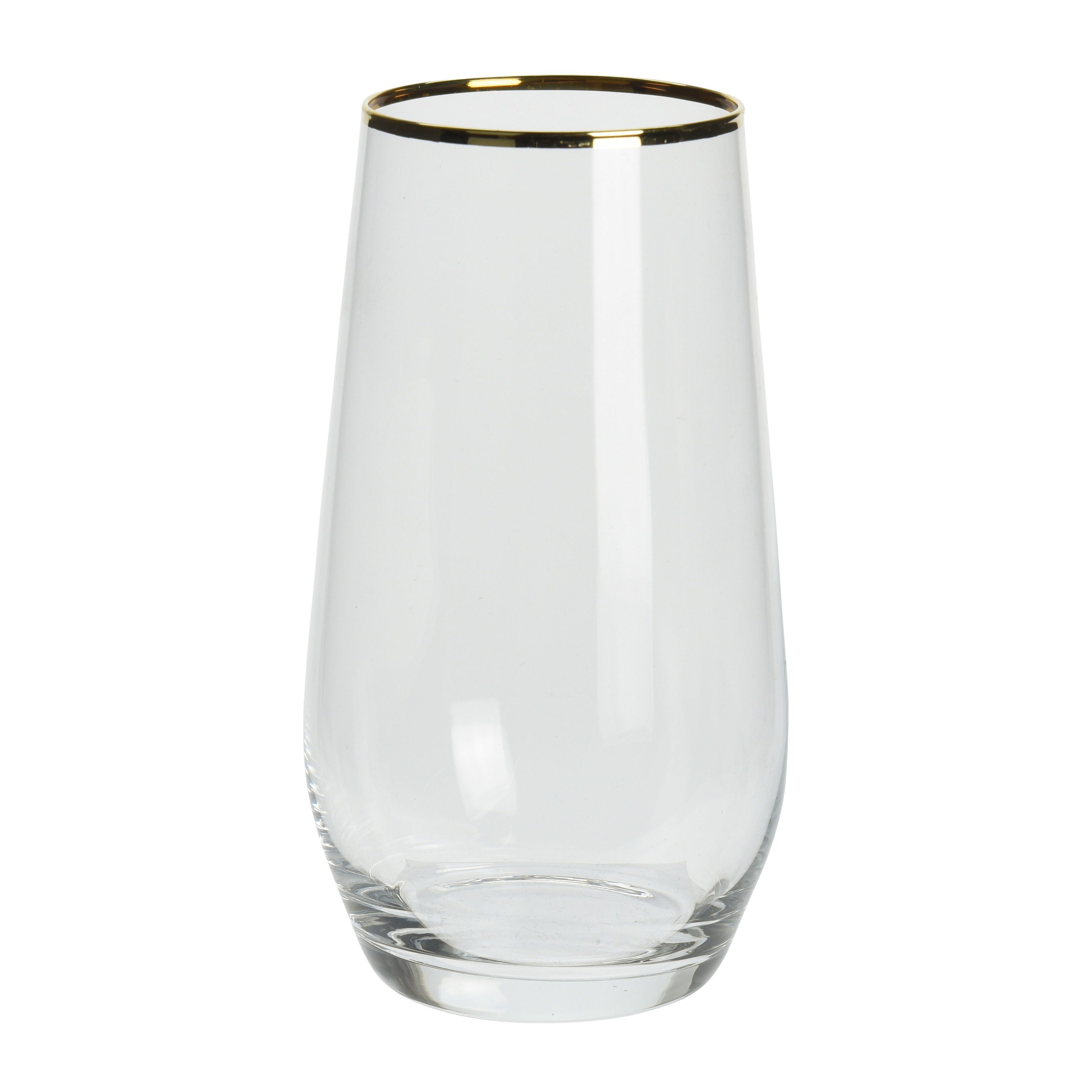 Pahar pentru apa / suc, SR3000130, din sticla, transparent + auriu, 390 ml