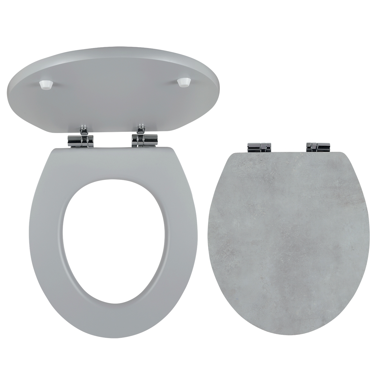 Capac WC din MDF, Ferro, model piatra, inchidere soft close, 372 x 435 mm