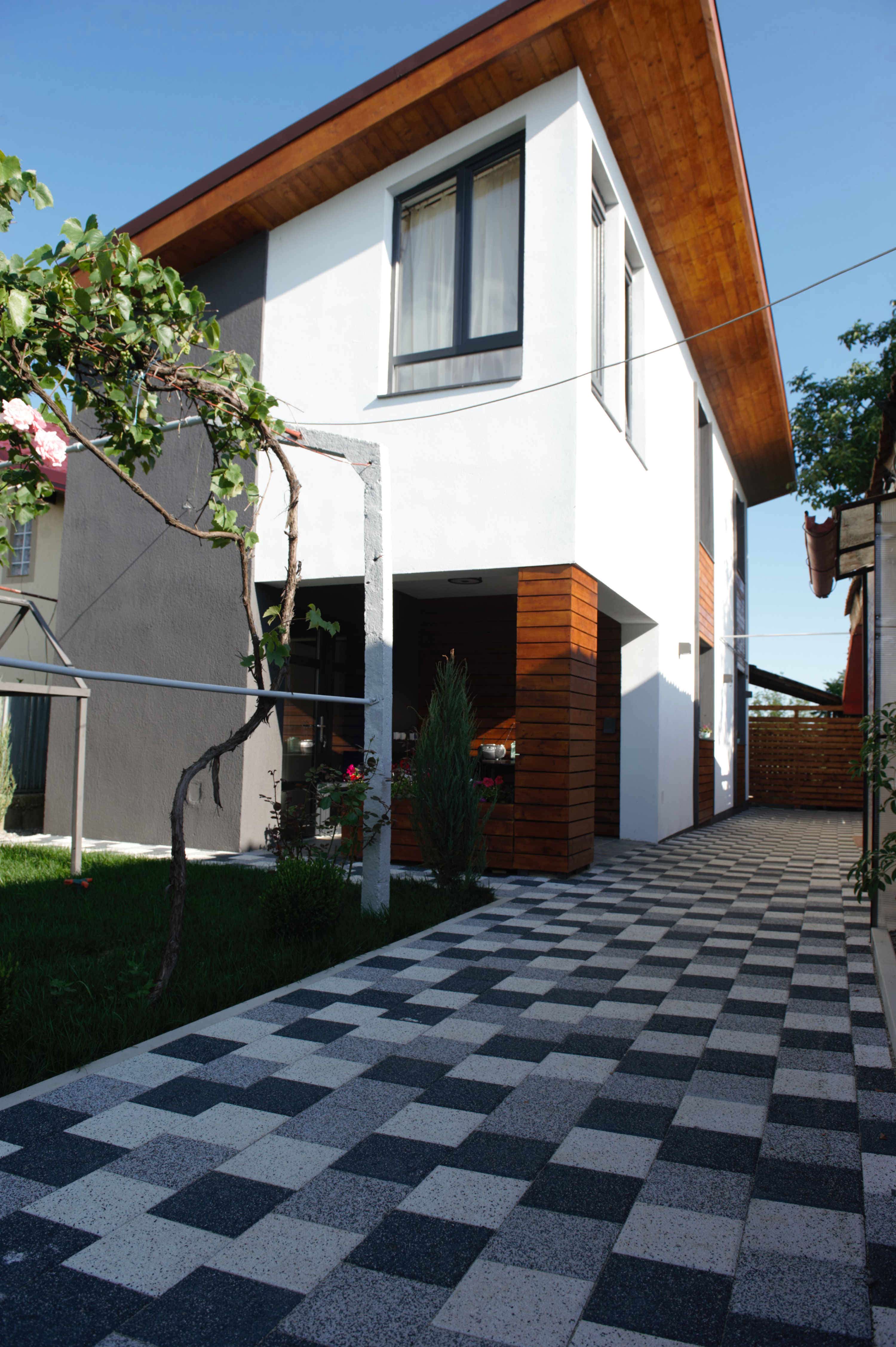 Dala beton rezidentiala Elis Pavaje, Umbra P4, patrata, alb + crem, 400 x 400 x 60 mm