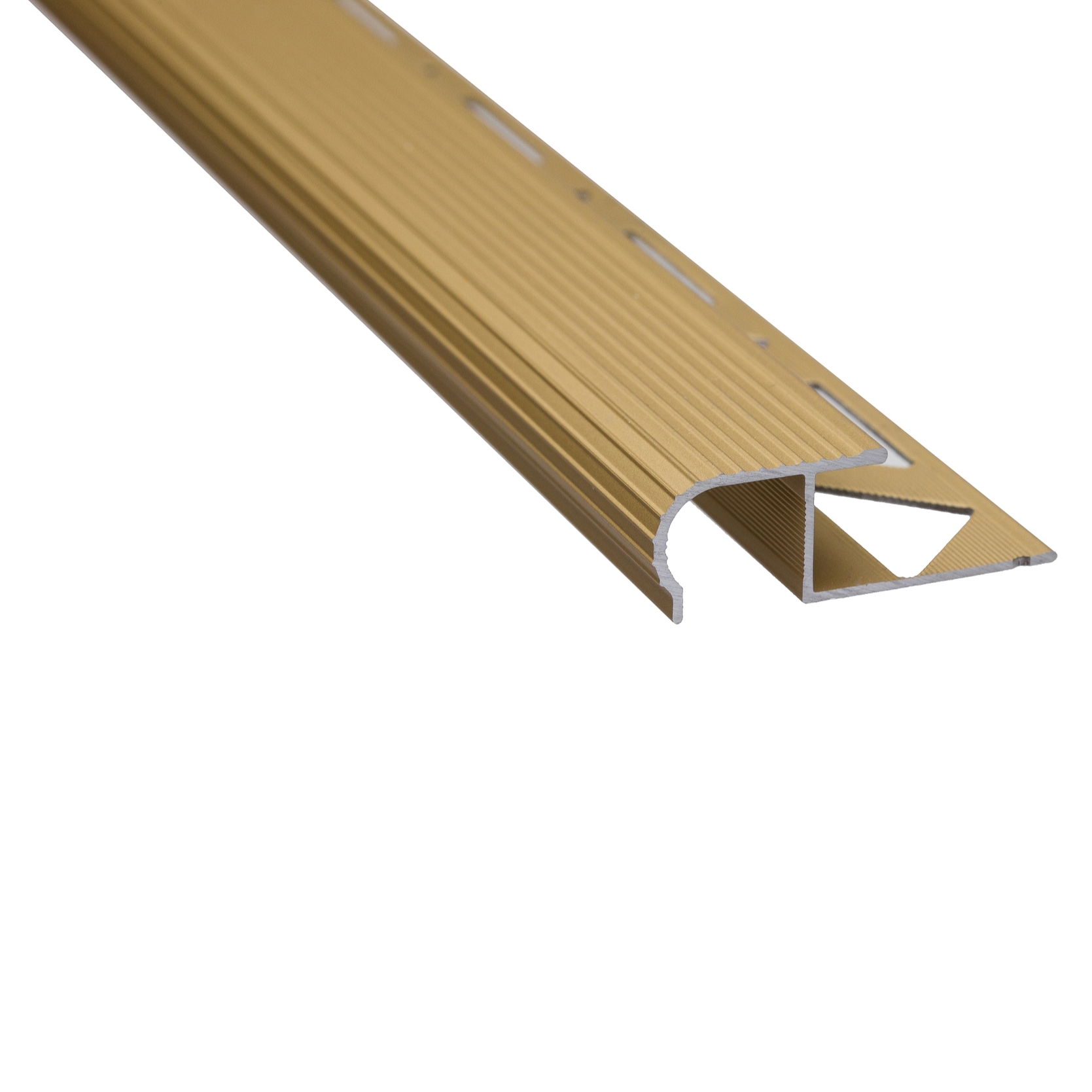 Profil aluminiu pentru treapta, incorporabil, SET S81 auriu, 2.5 m