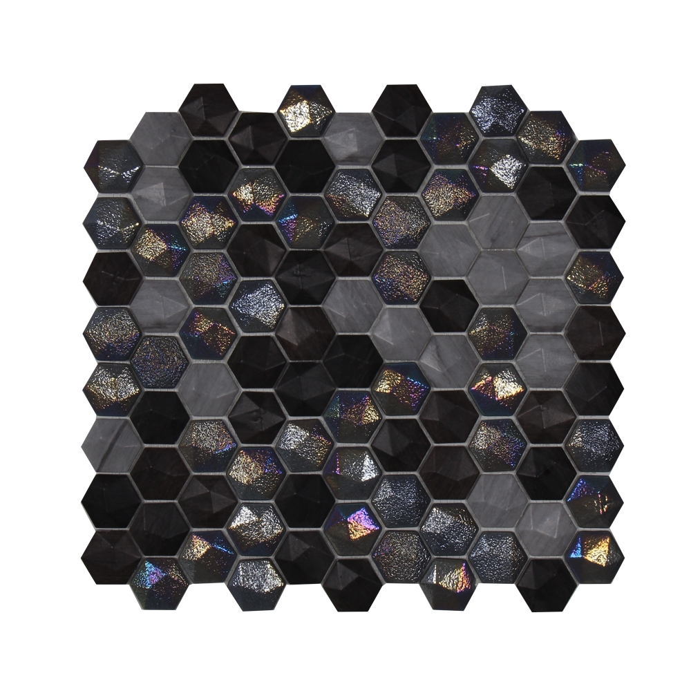 curse solely Billy Dedeman - Mozaic din sticla Forest mix negru + gri, interior / exterior,  30.7 x 31.7 cm - Dedicat planurilor tale