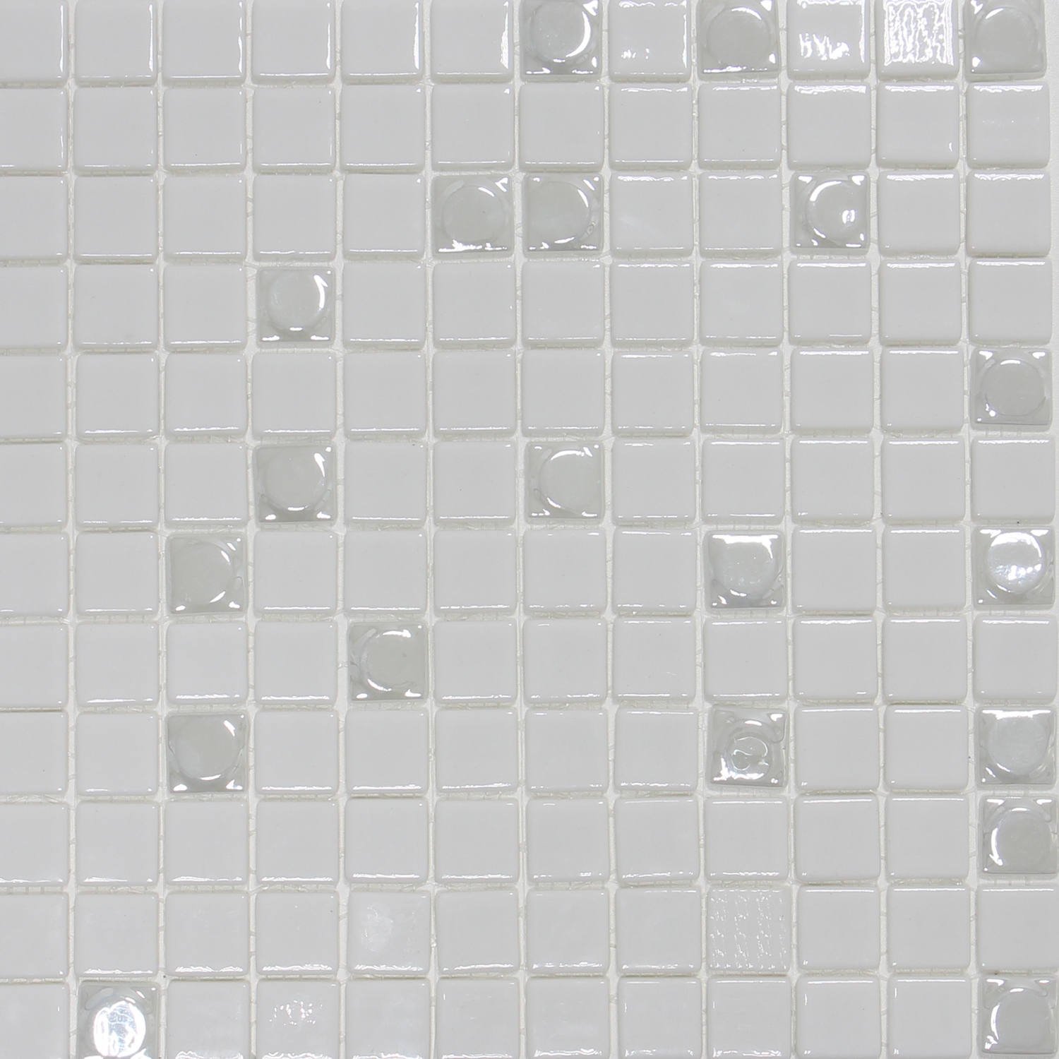Mozaic din sticla Aura White 100, alb, interior / exterior, 31.7 x 31.7 cm