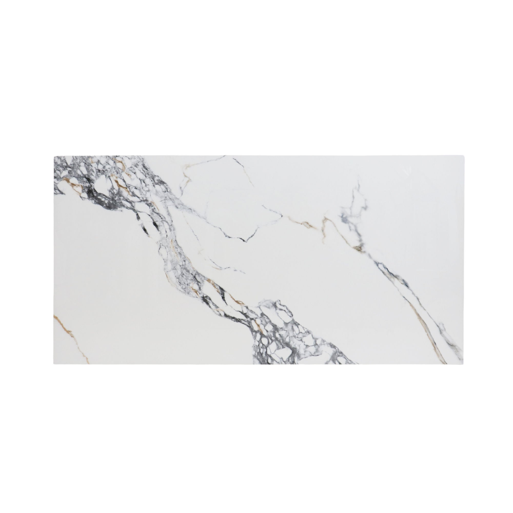 Gresie exterior / interior portelanata Superior Full Lappato, alb, lucioasa, rectificata, imitatie marmura, 60 x 120 cm