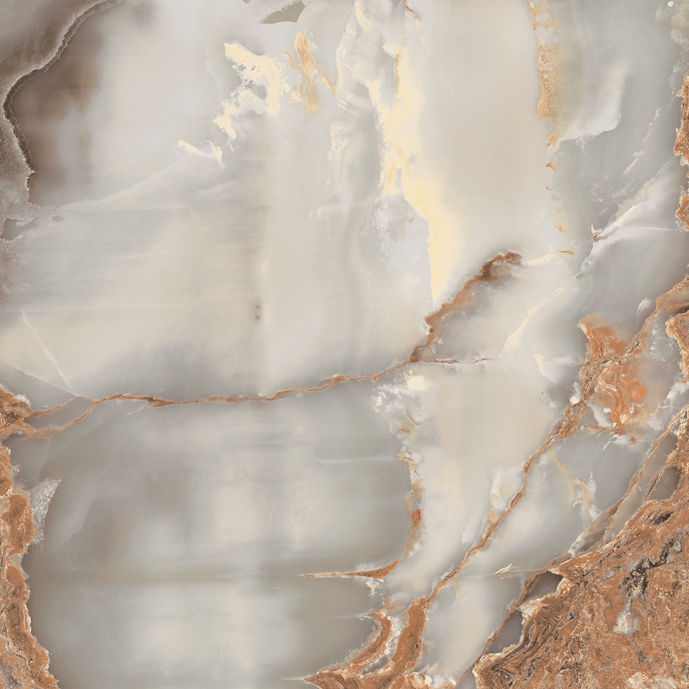 Gresie exterior / interior portelanata rectificata Riyadh Jade, lucioasa, maro, imitatie marmura, 60 x 60 cm