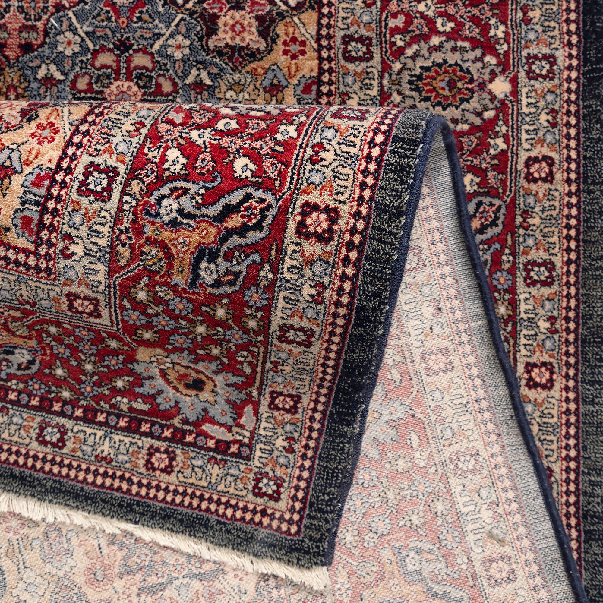 Covor living / dormitor Carpeta Antique 75761-53511, 80 x 145 cm, lana, maro + rosu + bej + albastru, dreptunghiular