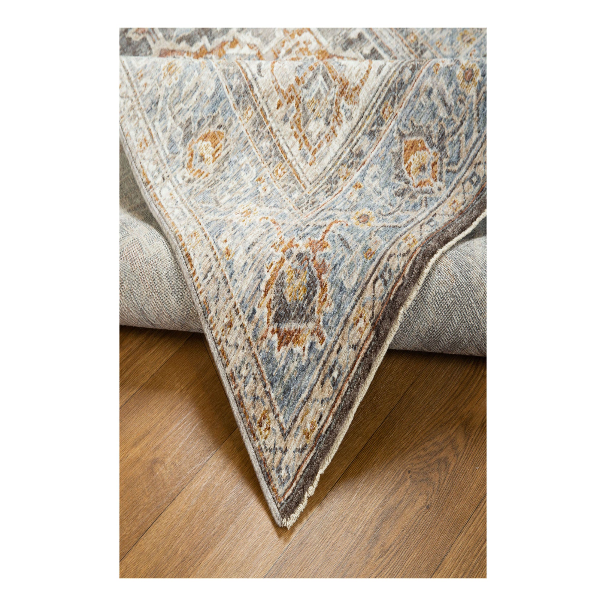 Covor living / dormitor Oriental Weavers Maharaja X 1803/NJ1, 160 x 230 cm, poliester, gri + maro, dreptunghiular