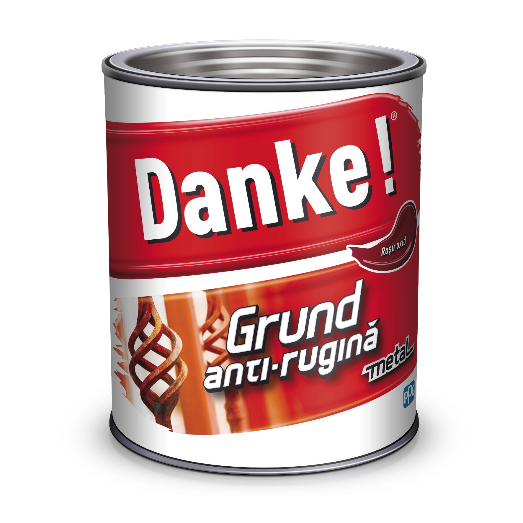 Grund pentru metal Danke, interior / exterior, rosu oxid, 2.5 L