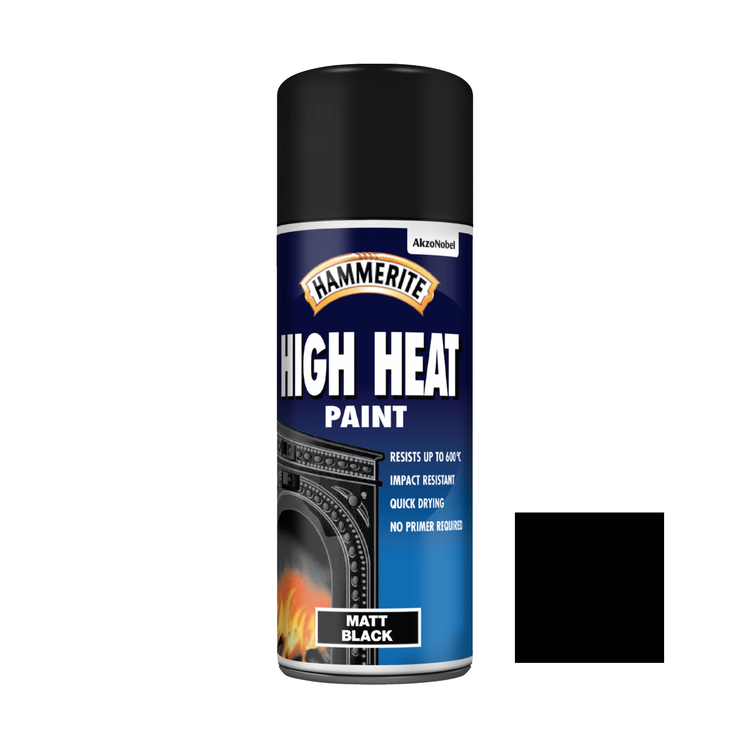 Spray email Hammerite Hi-Heat, efect mat, interior / exterior, negru, 0.4 L