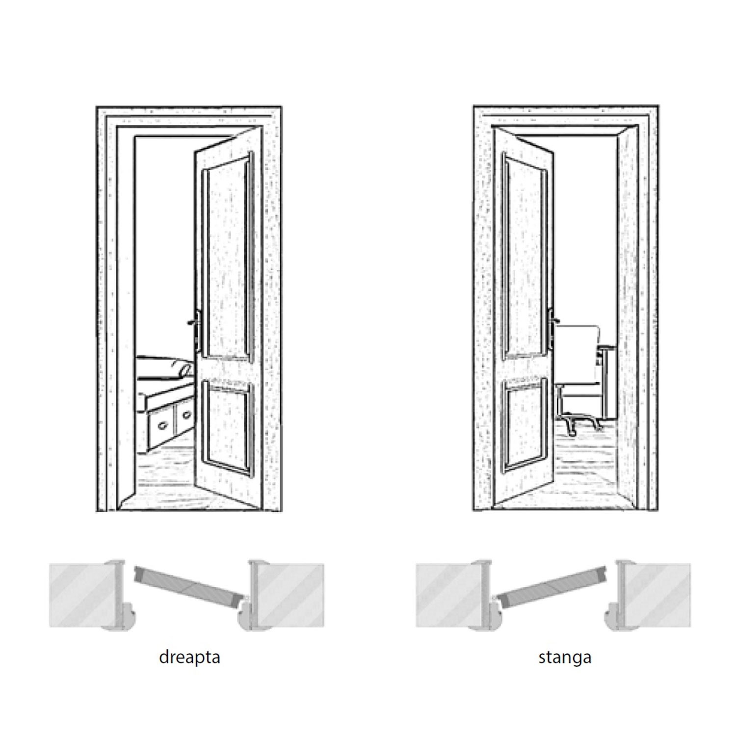 Usa interior celulara cu geam, Eco Euro Doors R80 Doina, dreapta, Gol II, alb 202 x 76 x 4 cm cu toc rotunjit