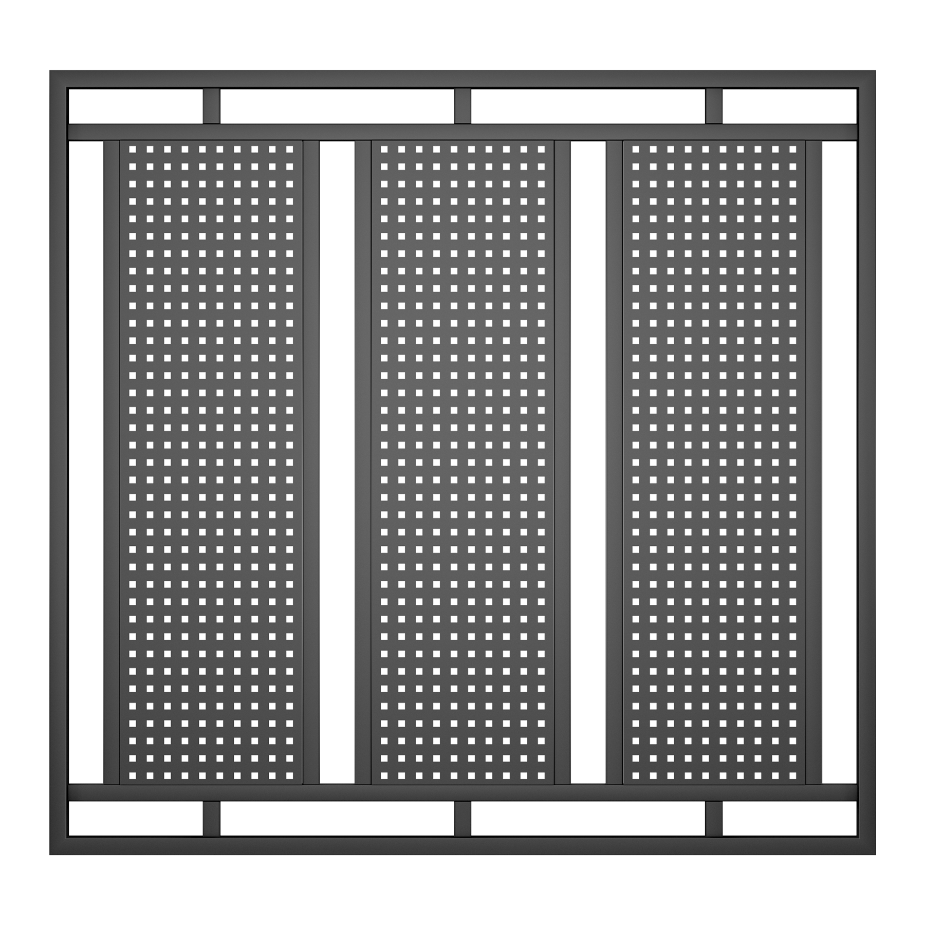 Panou metalic gard, plasa bordurata, G21C, otel, negru (RAL 9005), 1960 x 1800 mm