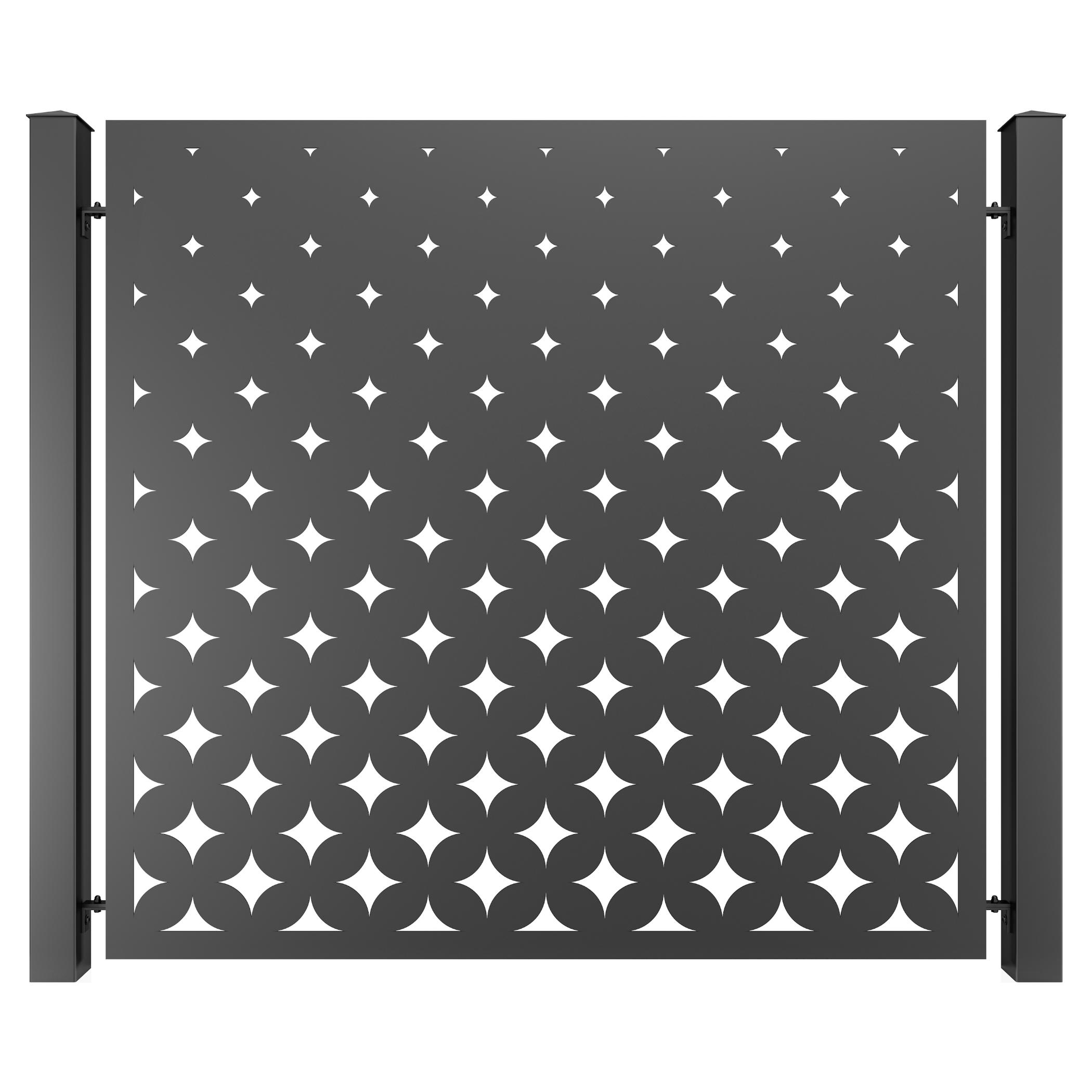 Panou gard aluminiu, din tabla decupata, G41C, negru (RAL 9005), 1960 x 1800 mm