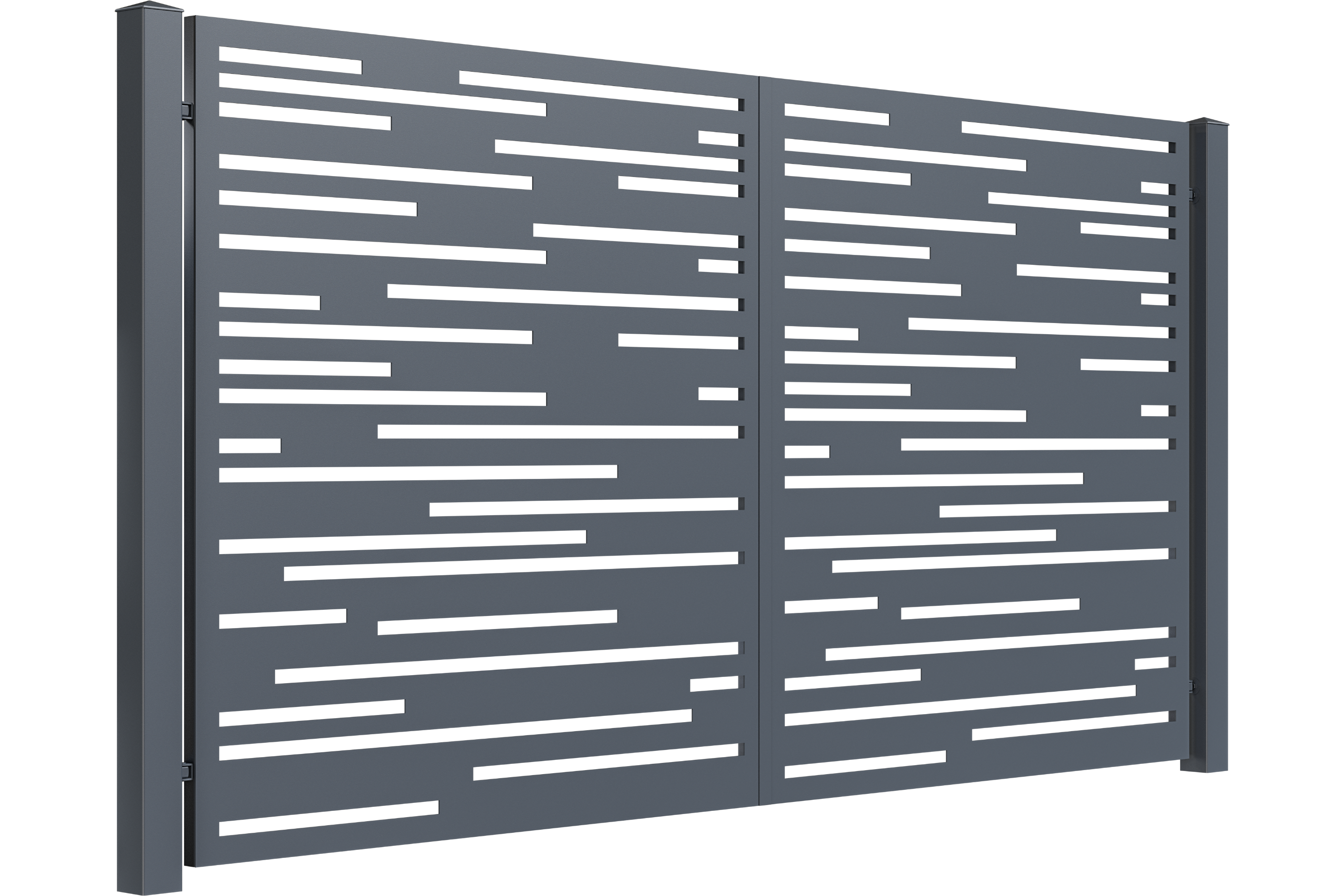 Poarta metalica mare PA60, otel, negru, 3370 x 1800 mm