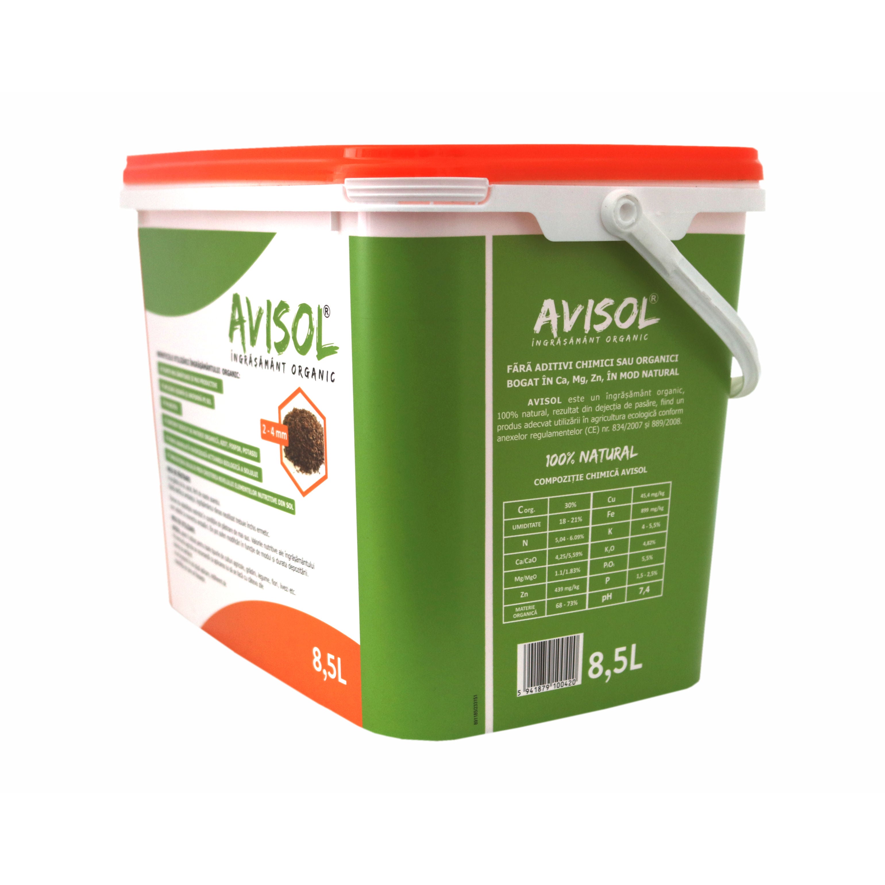 Ingrasamant organic, universal, Avisol, 2 - 4 mm, 8.5 L