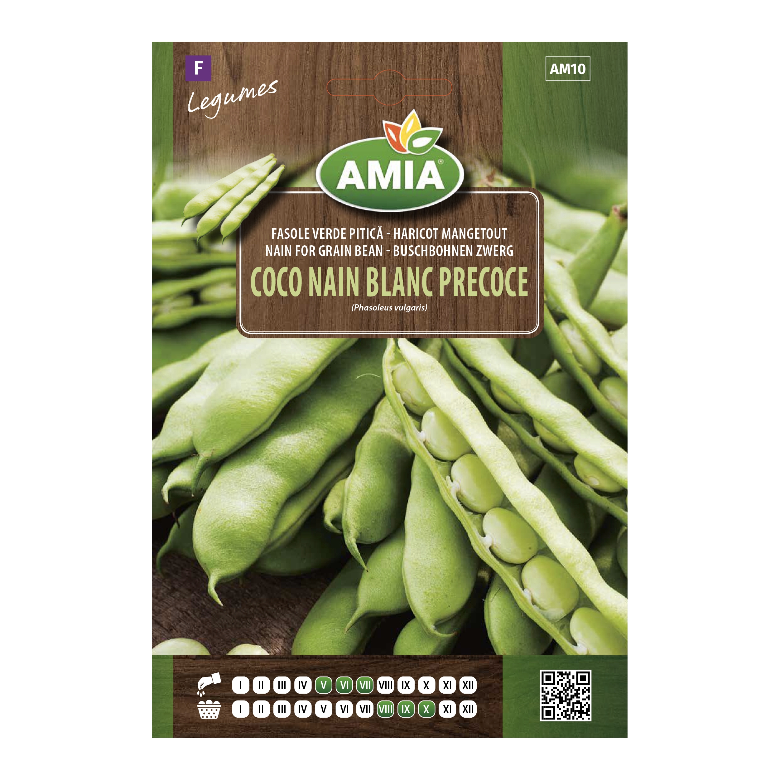 Seminte legume Amia, fasole verde, pitica, Coco Nain Blanc Precoce