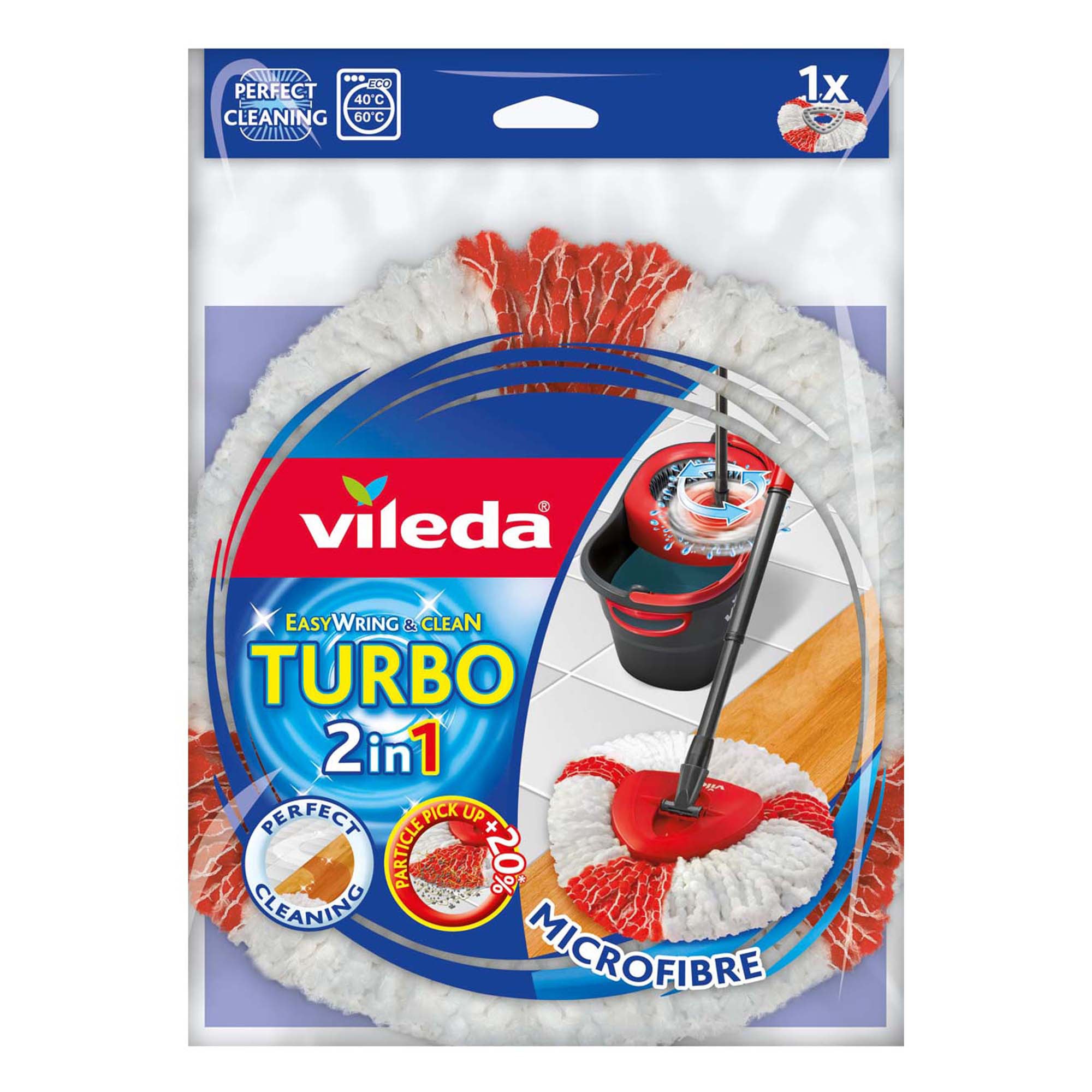 Rezerva mop bombac + microfibre Vileda Turbo 2 in 1, 6 x 2 x 24 cm