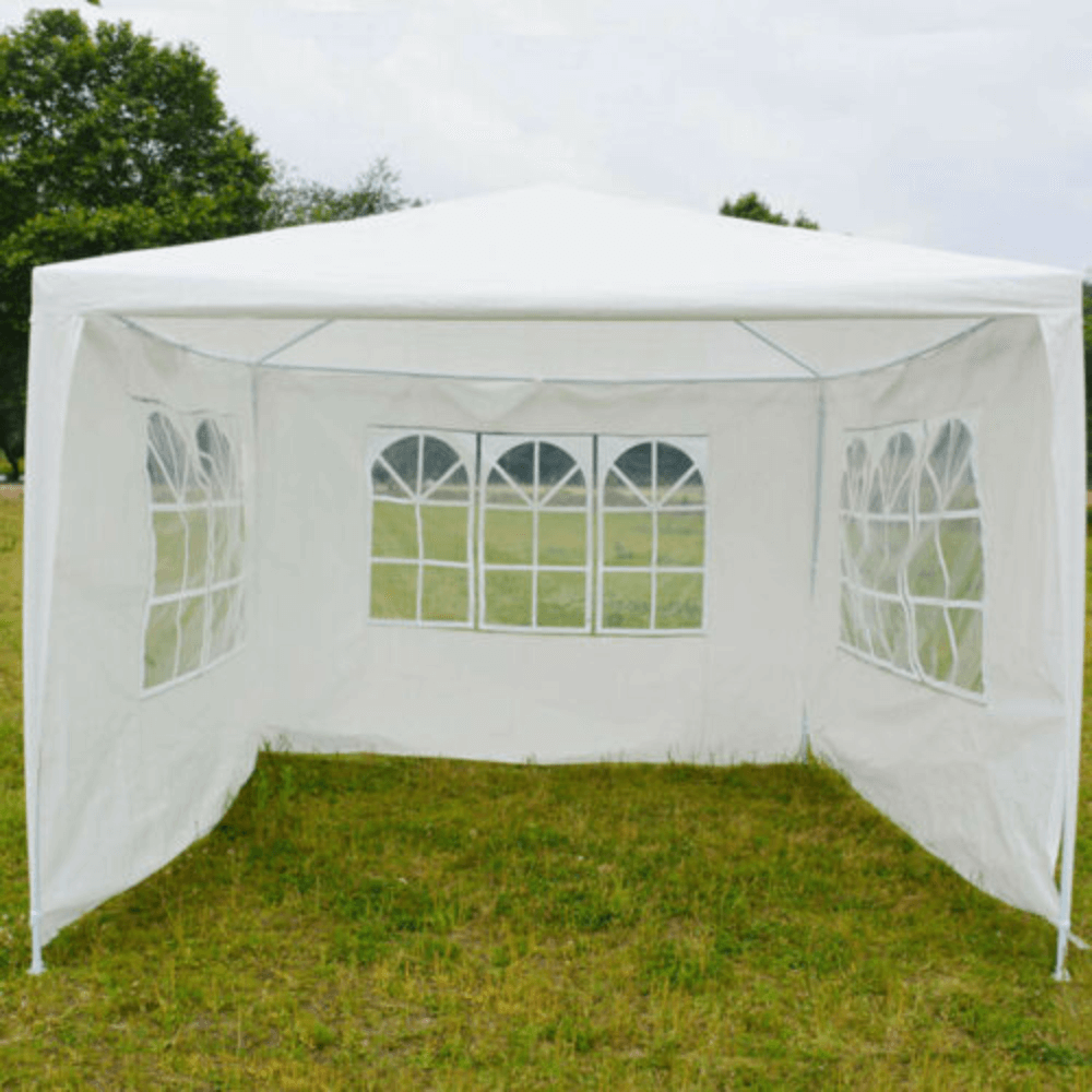 Pavilion gradina Tekno Typ 1, dreptunghiular, cadru metalic + polietilena, alb,  300 x 300 x 245 cm