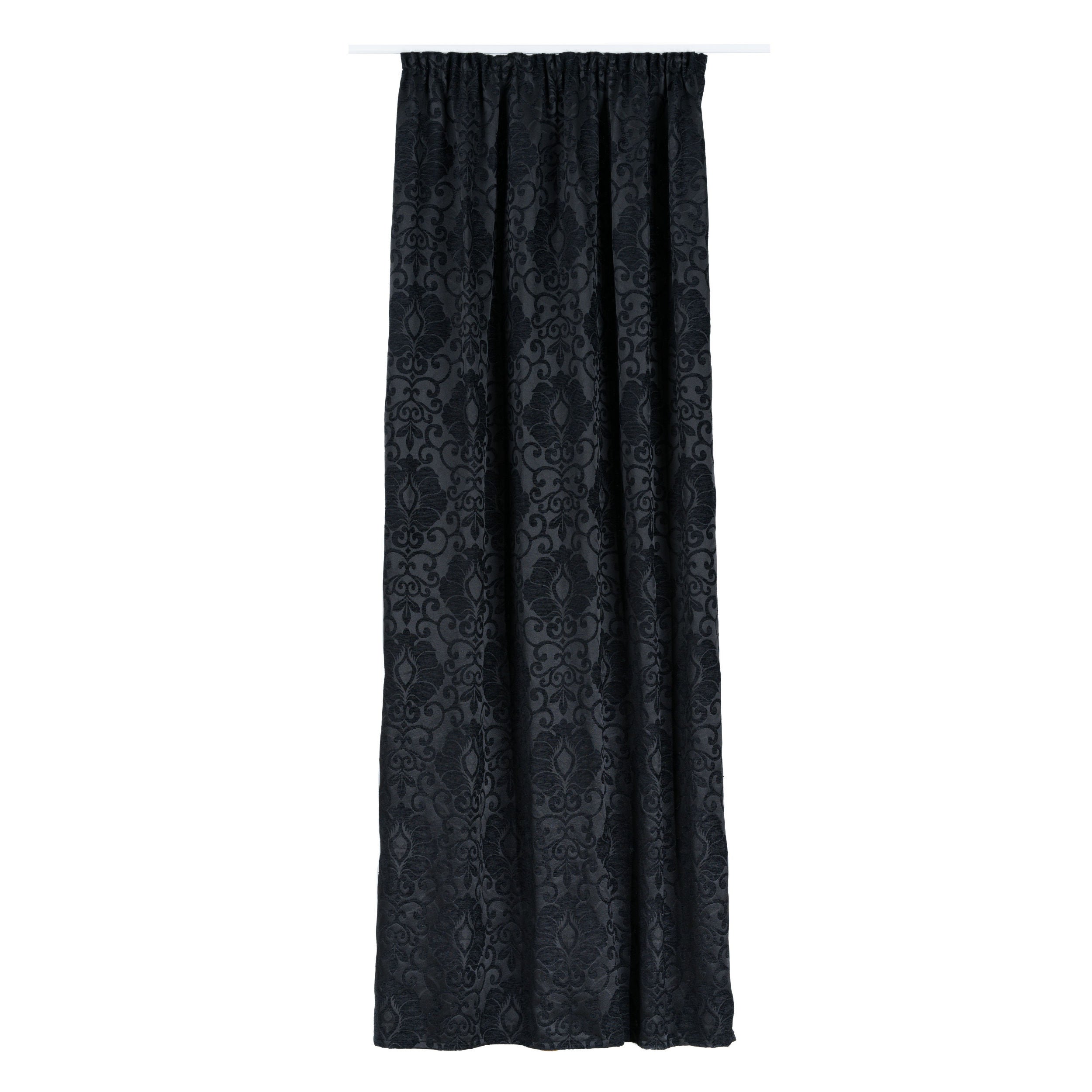 Draperie Mendola Fabrics, model Richard, Quadra, chenille, negru, opac, 300 cm