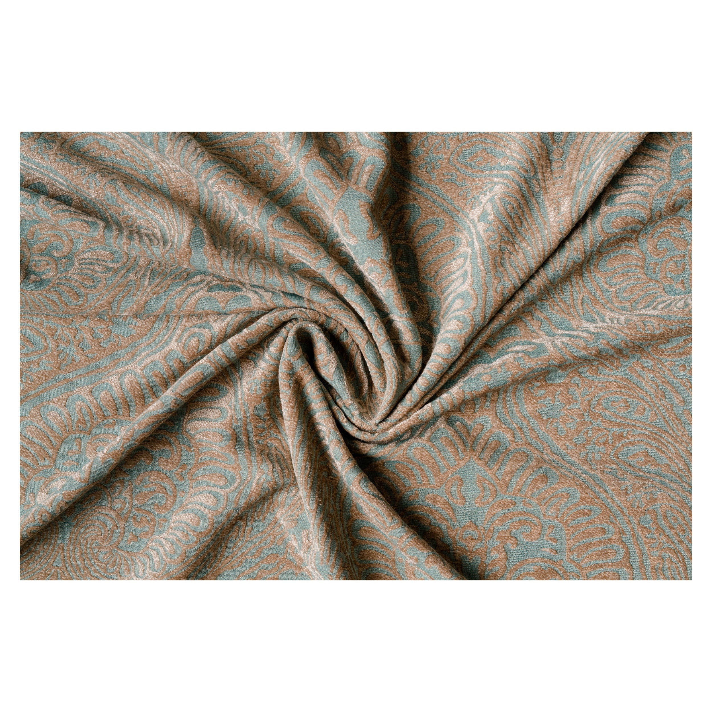Draperie Mendola Fabrics, model Eldorado, Quadra, jacquard, albastru, semiopac, 280 cm