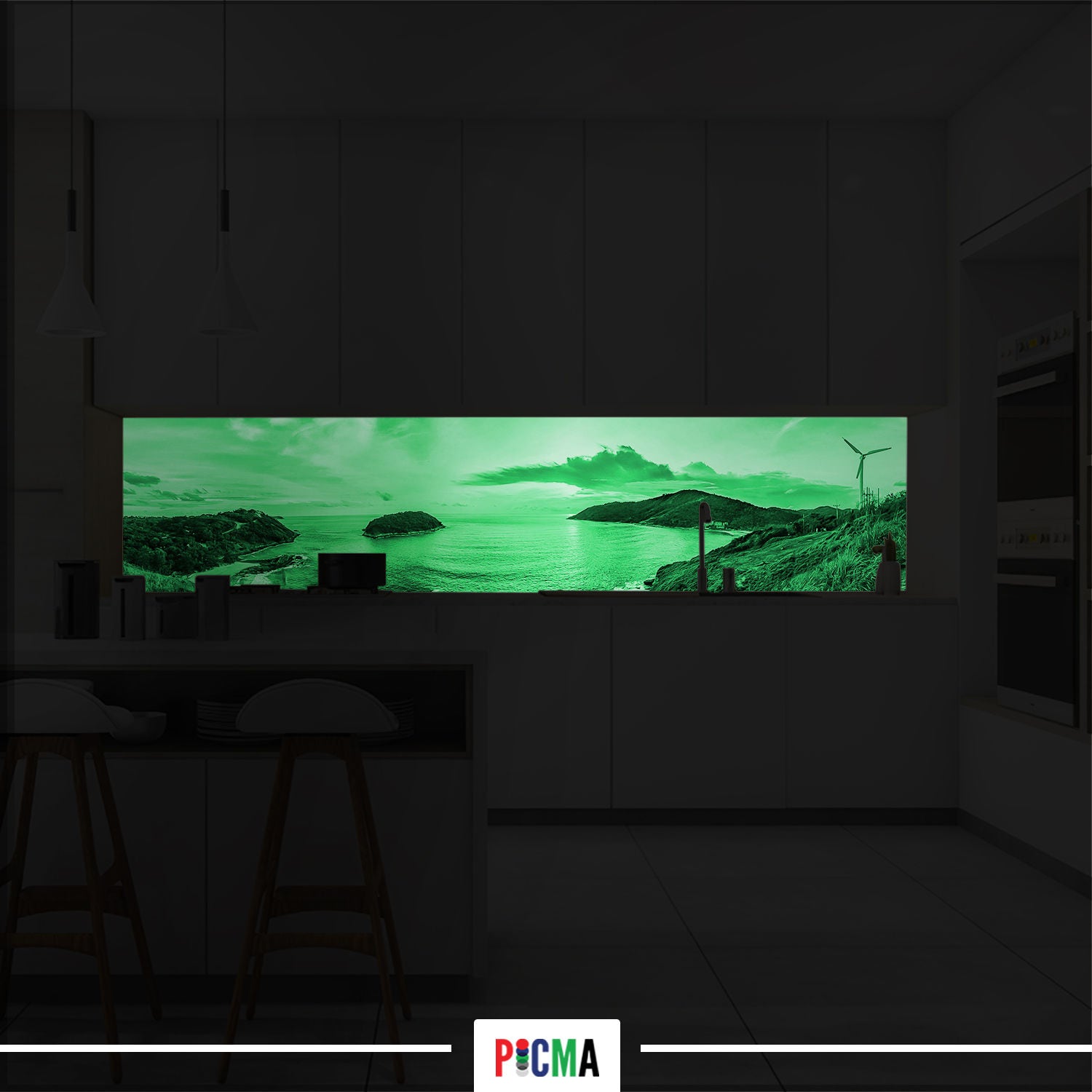 Panou decorativ bucatarie Splashback, compozit, luminescent, SPB 054, peisaj, 2000 x 750 x 3 mm