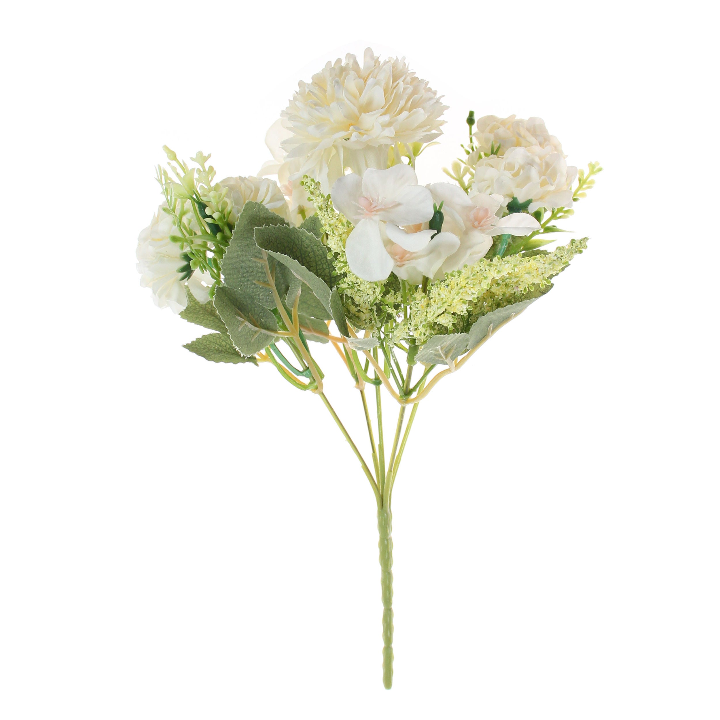 Buchet flori artificiale BH821, alb, 28 cm