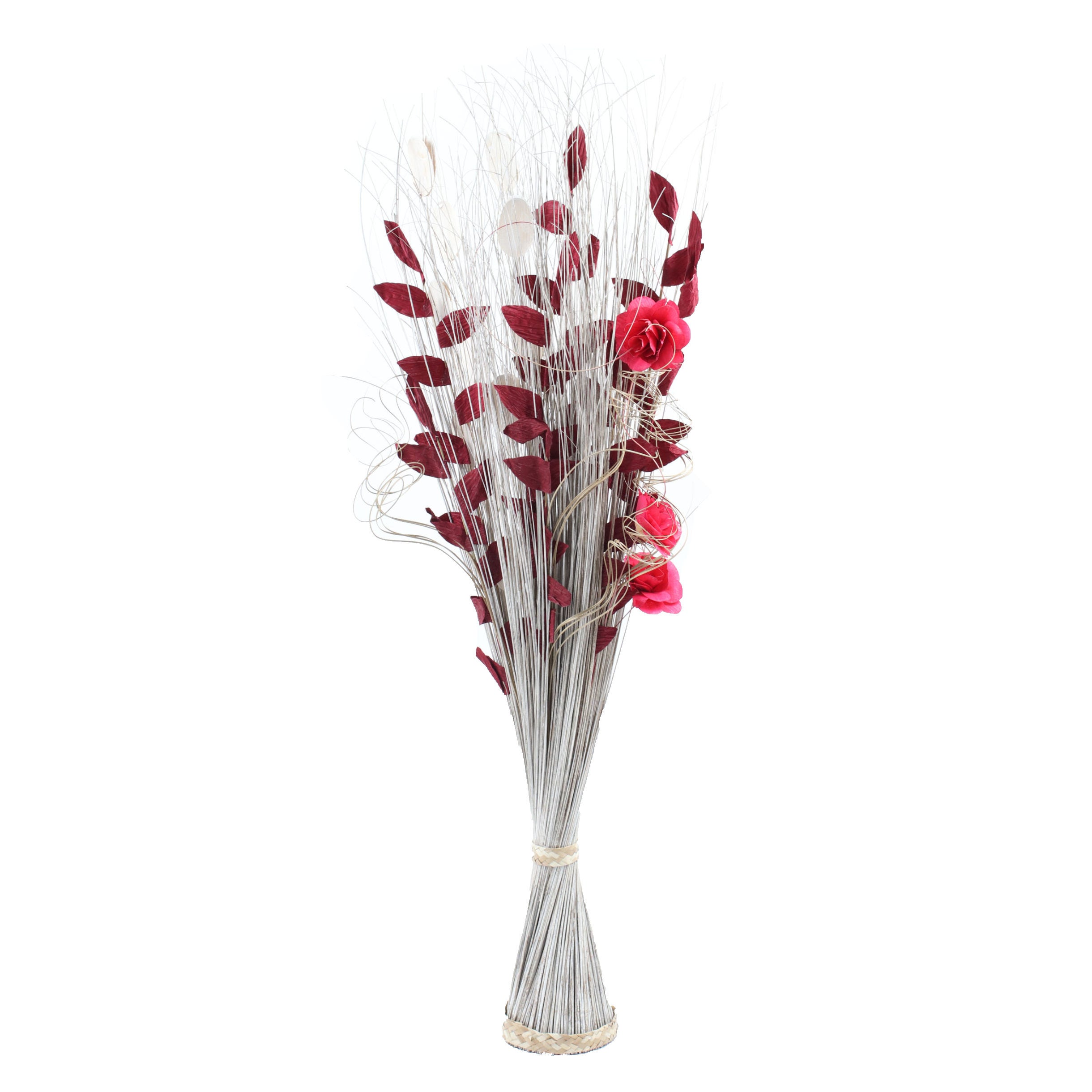 Aranjament flori uscate, AR 9278, gri + rosu, H 100 cm