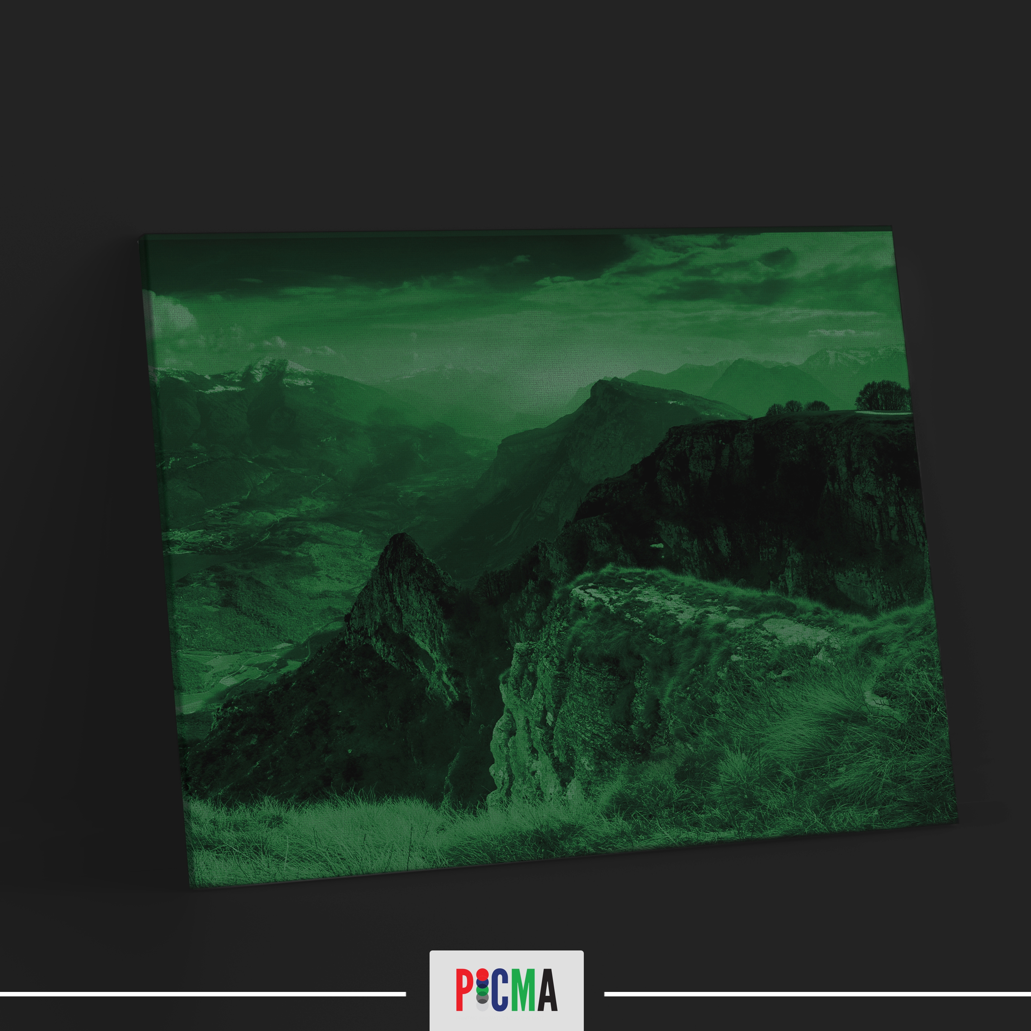 Tablou canvas luminos Peisaj montan, Picma, dualview, panza + sasiu lemn, 80 x 120 cm