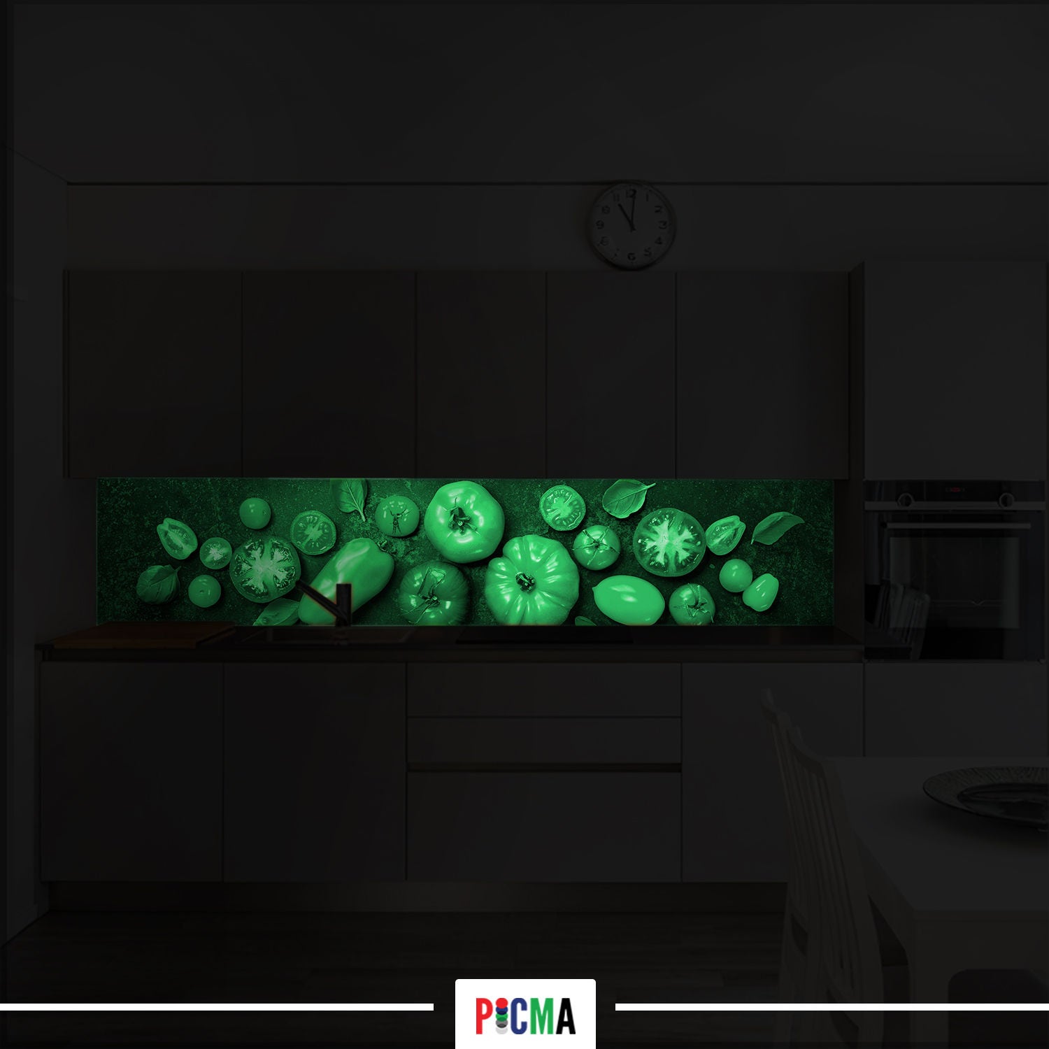 Panou decorativ bucatarie Splashback, compozit, luminescent, SPB 116, fructe si legume, 2600 x 600 x 3 mm