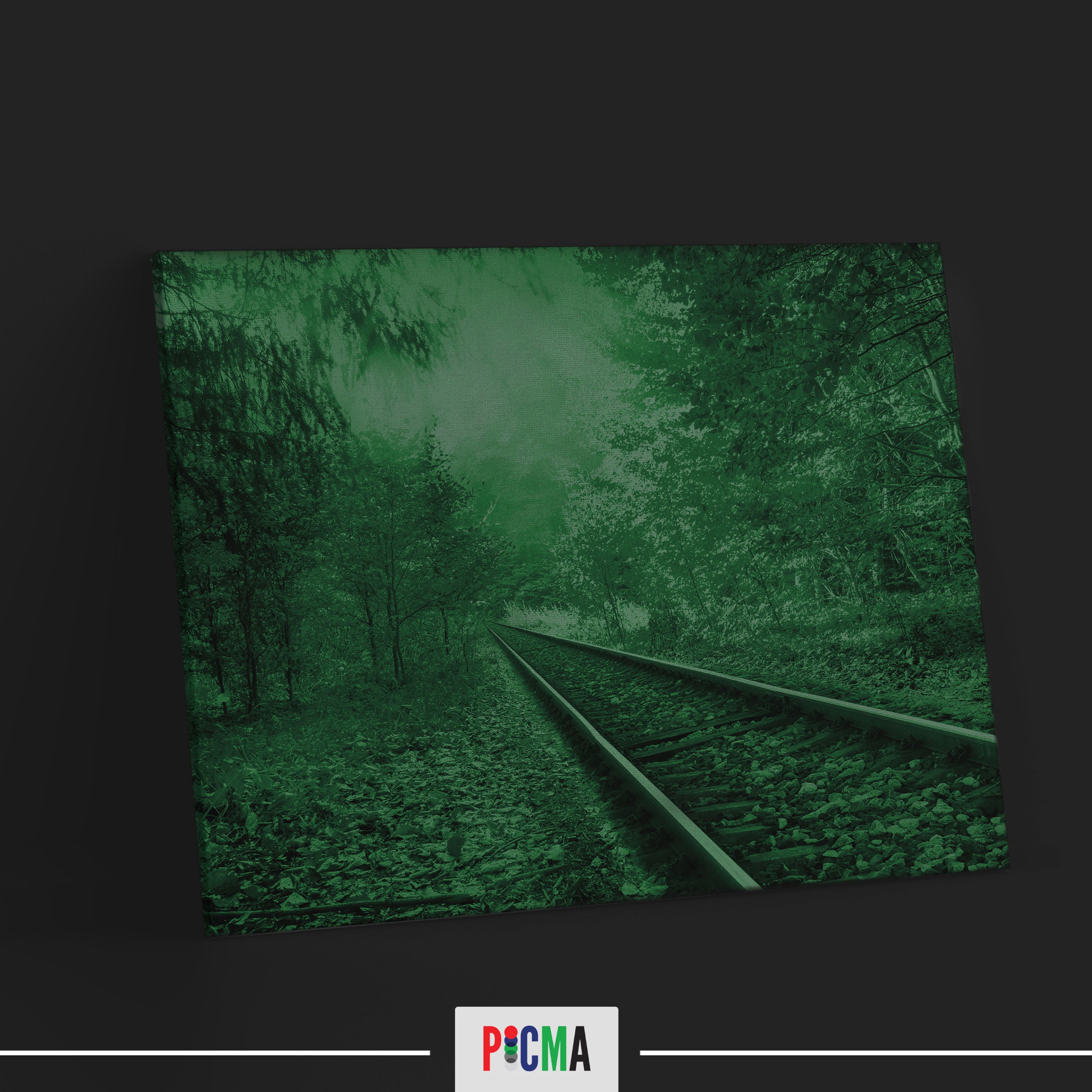 Tablou canvas luminos Cale ferata, Picma, dualview, panza + sasiu lemn, 80 x 120 cm