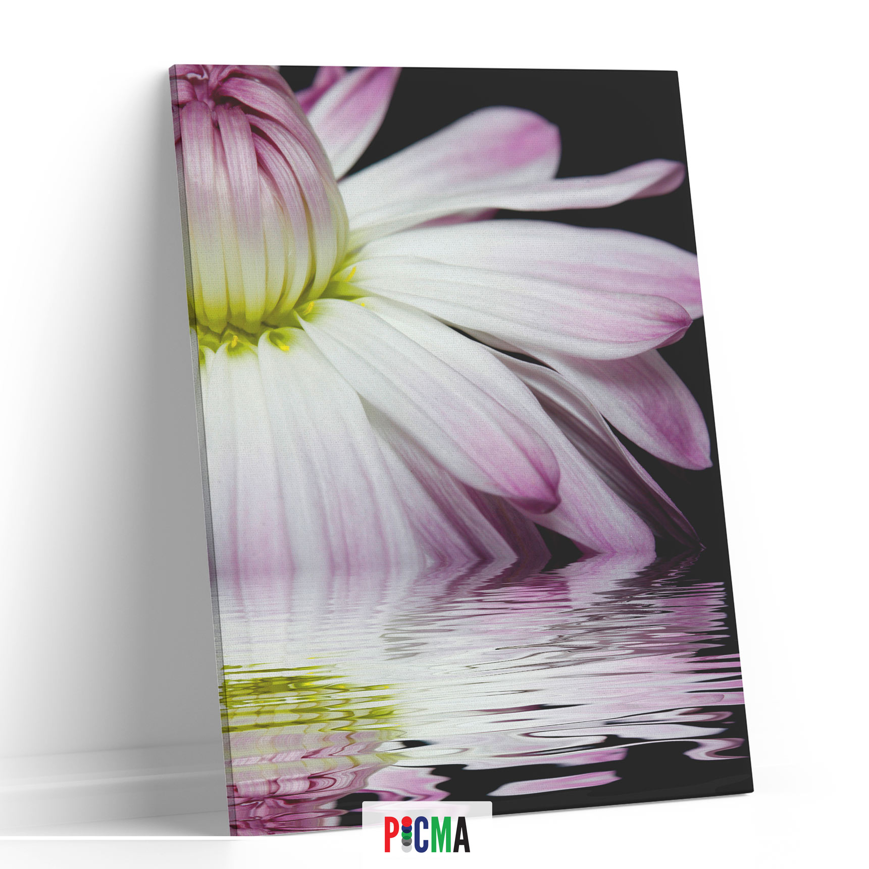 Tablou canvas Reflexia florii pe lac, Picma, standard, panza + sasiu lemn, 40 x 60 cm