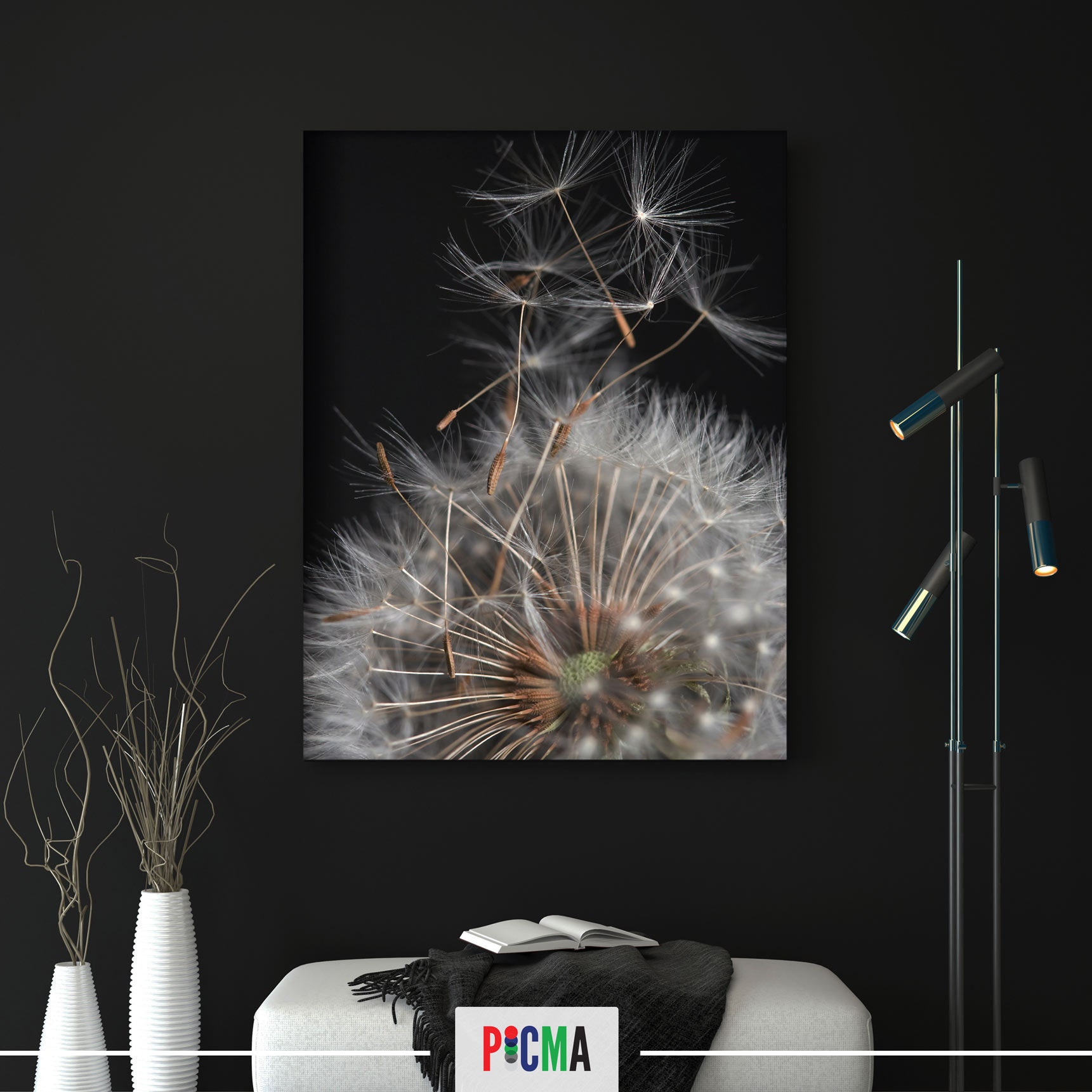 Tablou canvas luminos Papadie, Picma, dualview, panza + sasiu lemn, 40 x 60 cm