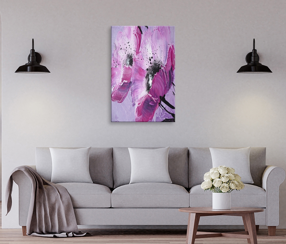 Tablou canvas Floare abstracta, Picma, standard, panza + sasiu lemn, 60 x 90 cm