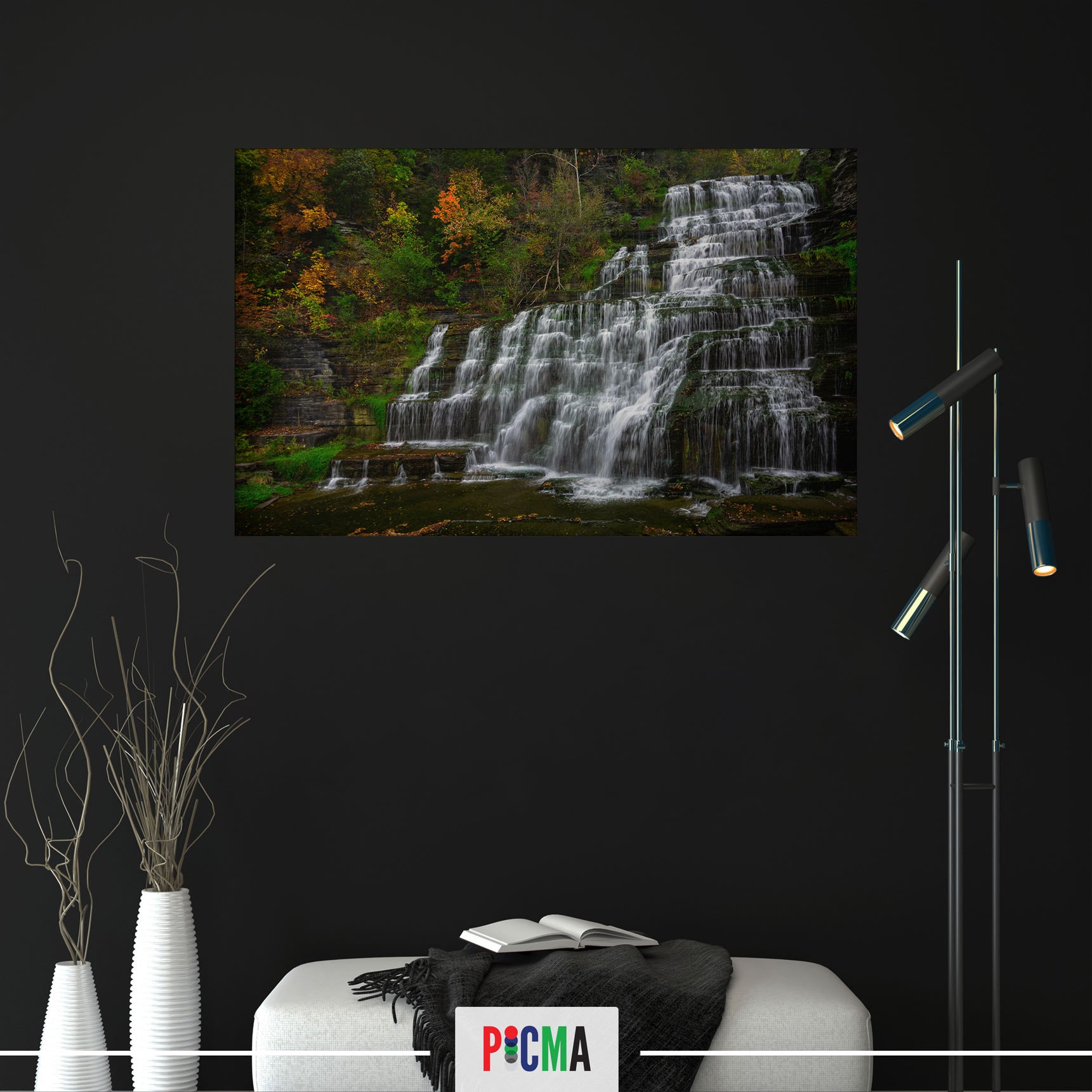 Tablou canvas Cascada 3, Picma, standard, panza + sasiu lemn, 40 x 60 cm