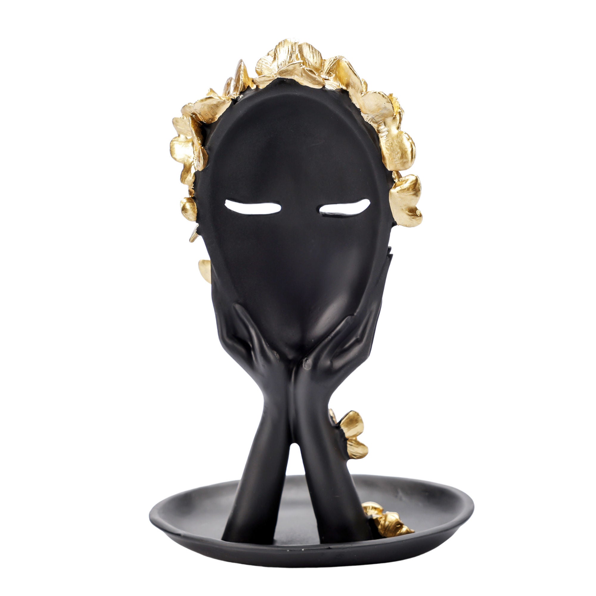 Statueta Crown, Ella Home, rasina, negru, 27 cm
