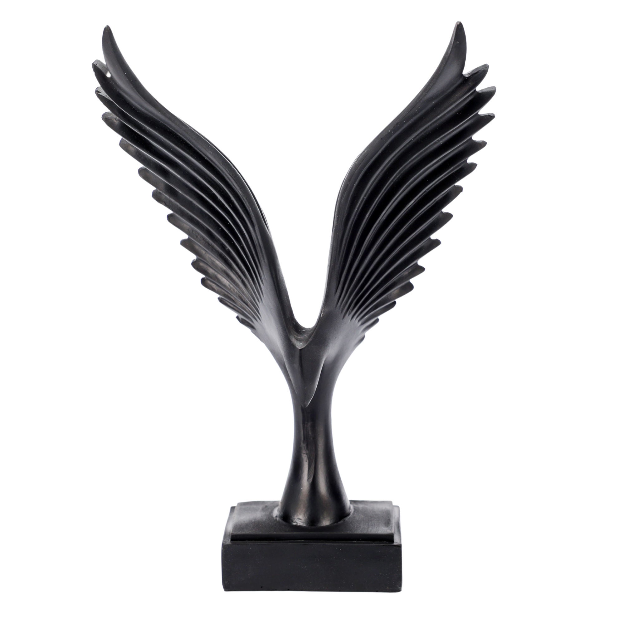 Statueta Bird, Ella Home, rasina, negru, 26 cm